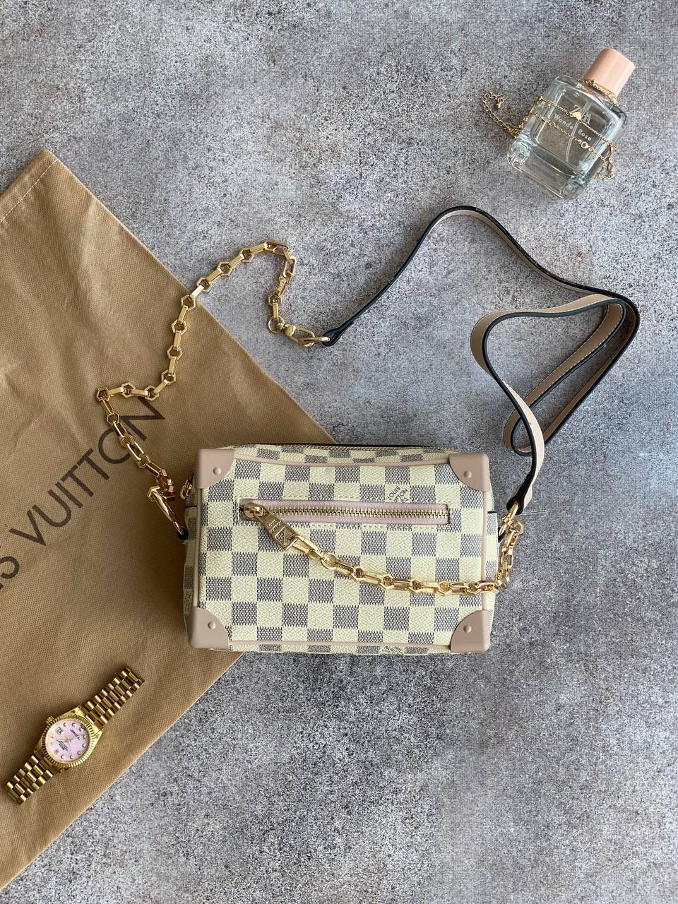 Сумка Louis Vuitton мужская из экокожи стильная с регулировкой размера с плечевым ремнем на молнии сумочка