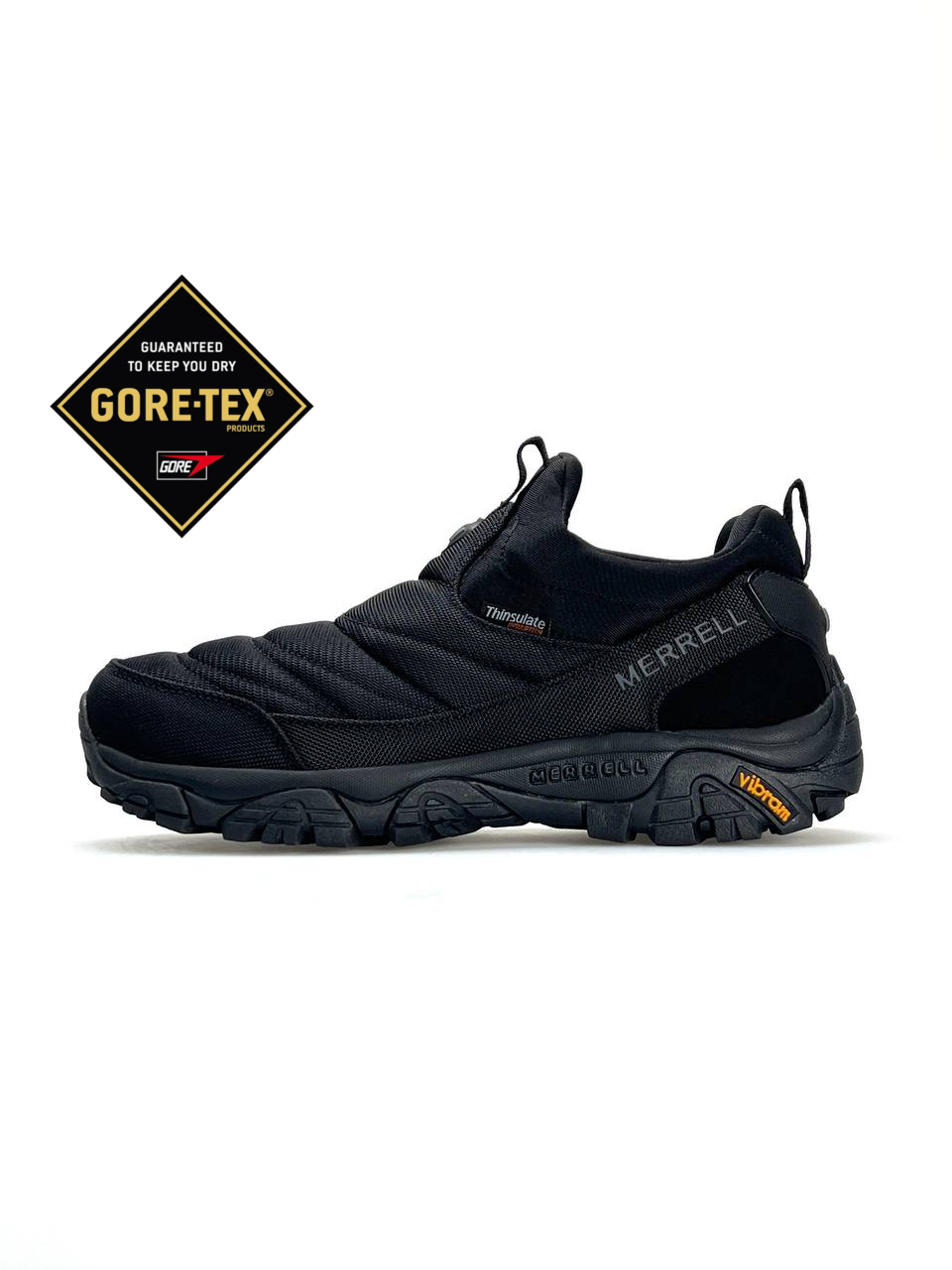 Кроссовки Merrell Nova Moc GTX текстильные черные демисезонные с влагозащитой повседневные спортивная обувь