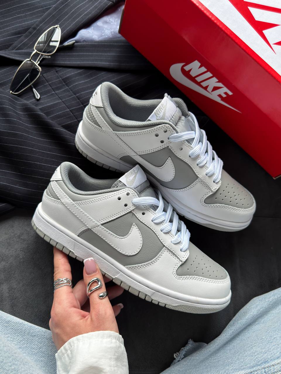 Nike Dunk Low White/Grey — головне фото товару