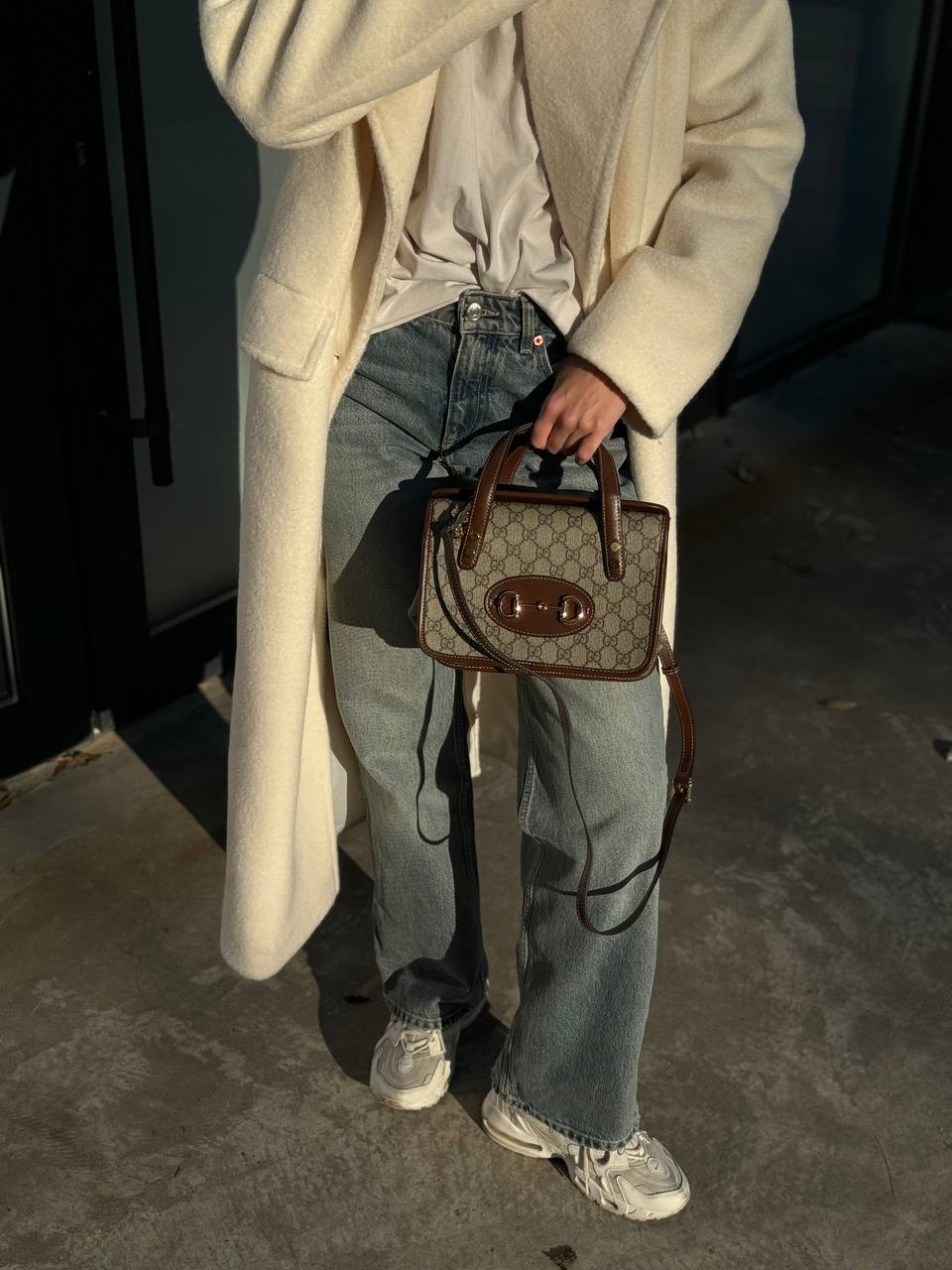 Gucci Horsebit 1955 GG Mini Top Handle Bag in Brown
