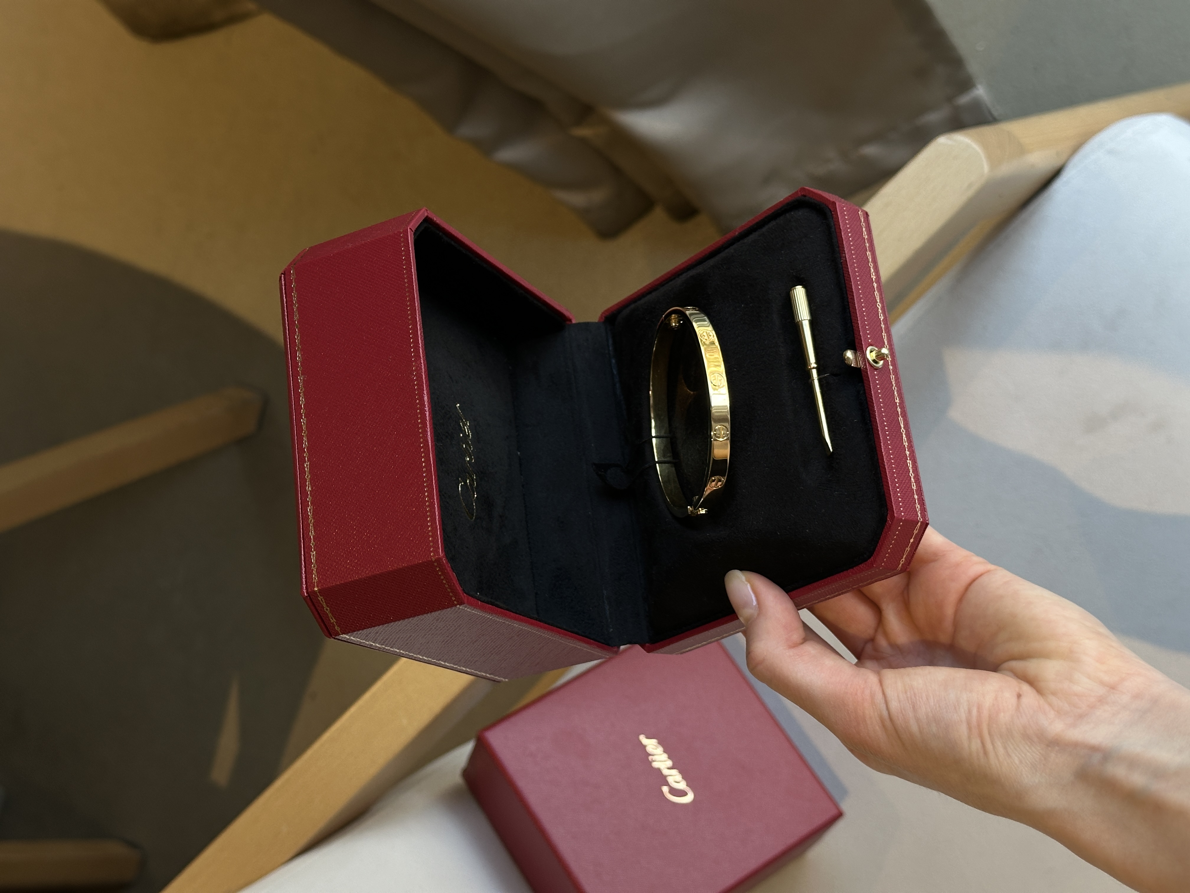 Cartier Love 4 Diamond 18k Yellow Gold Bracelet 16