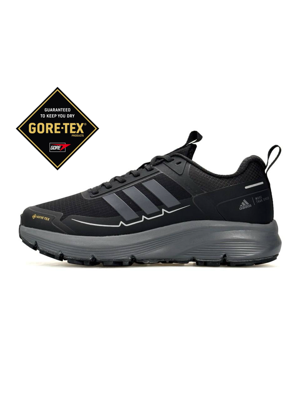 Кроссовки Adidas Response 2 New GTX текстильные черные с серым демисезонные с влагозащитой спортивная обувь