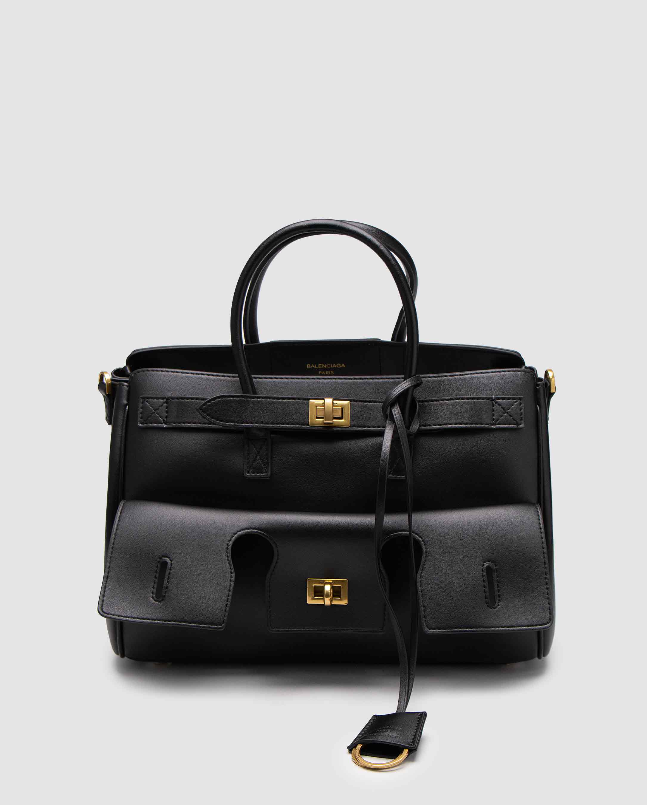 Balenciaga Bel Air Small Carry All Bag in Black\Gold