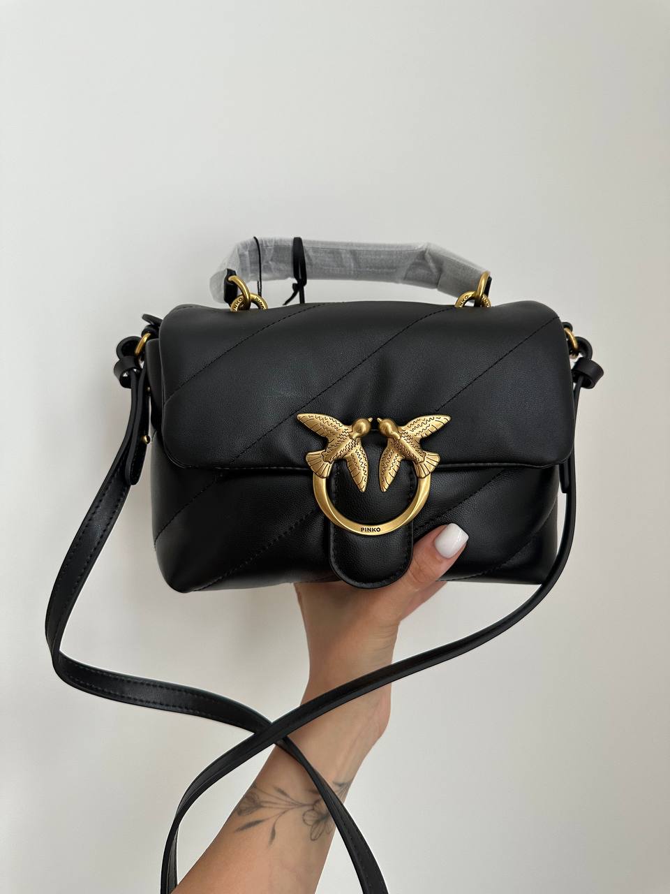 Pinko Baby Love Bag Puff Maxi Quilt Black/Gold