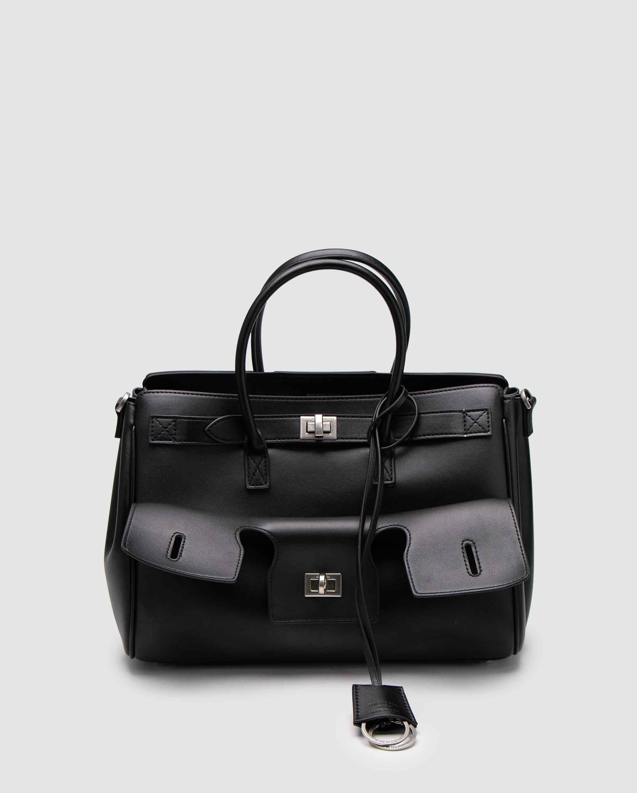 Balenciaga Bel Air Small Carry All Bag in Black\Silver