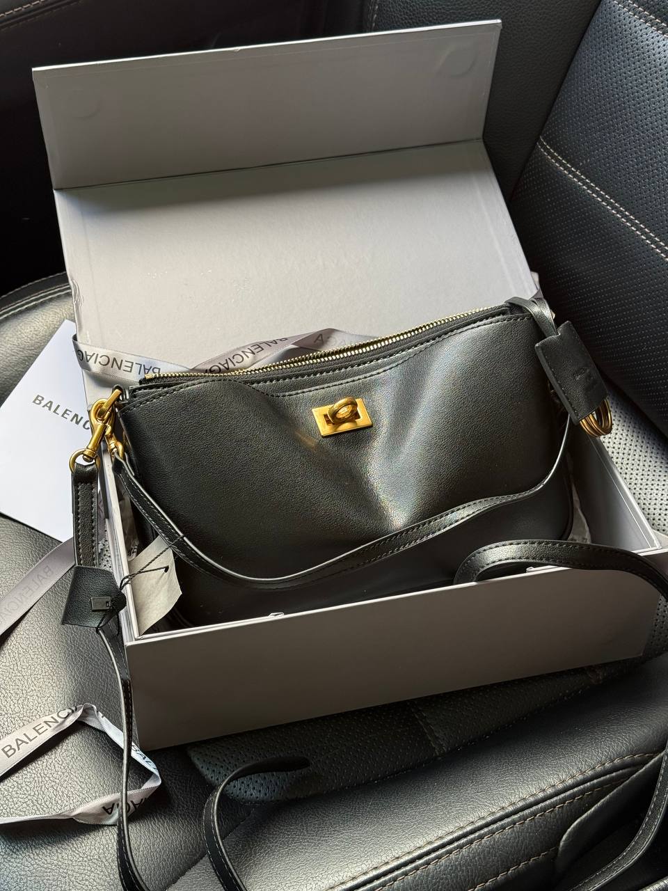 Balenciaga Rodeo Sling Pochette in Black/Gold (Оригінальна Коробка)
