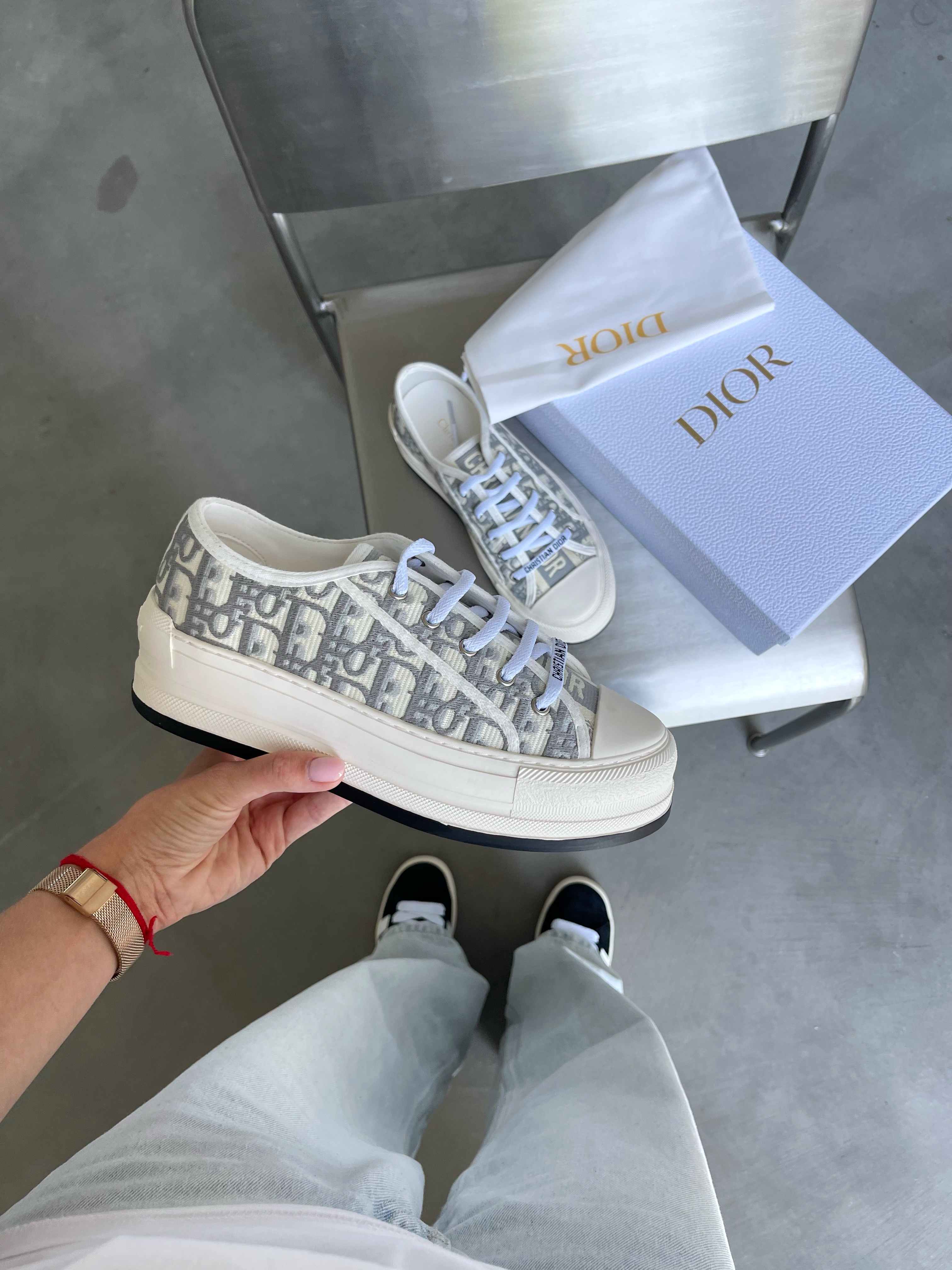Dior B23 Platform White Grey Premium