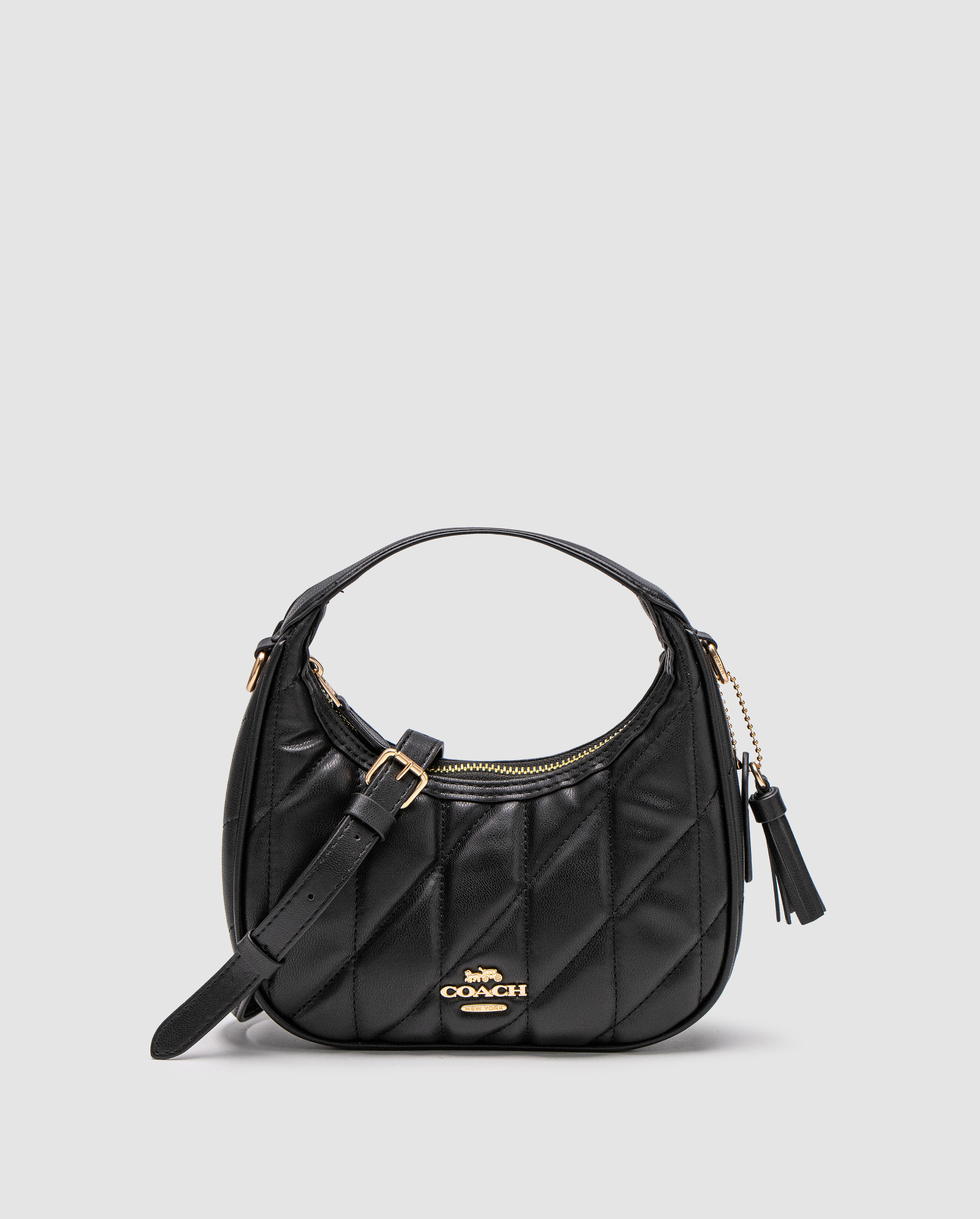 Coach Carmen Mini Crossbody Bag With Quilting Black/Gold