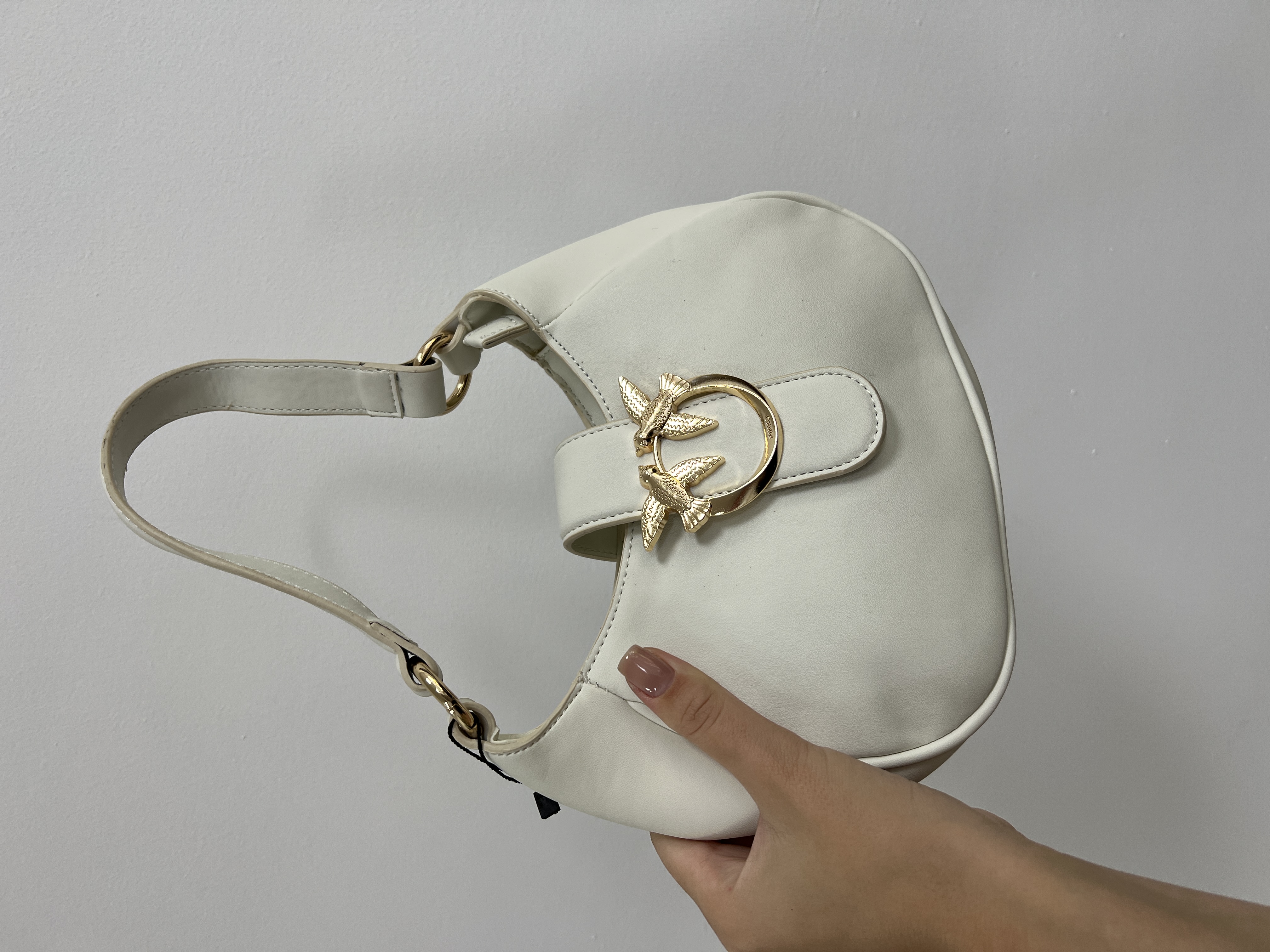 Pinko Mini Brioche Bag Hobo White
