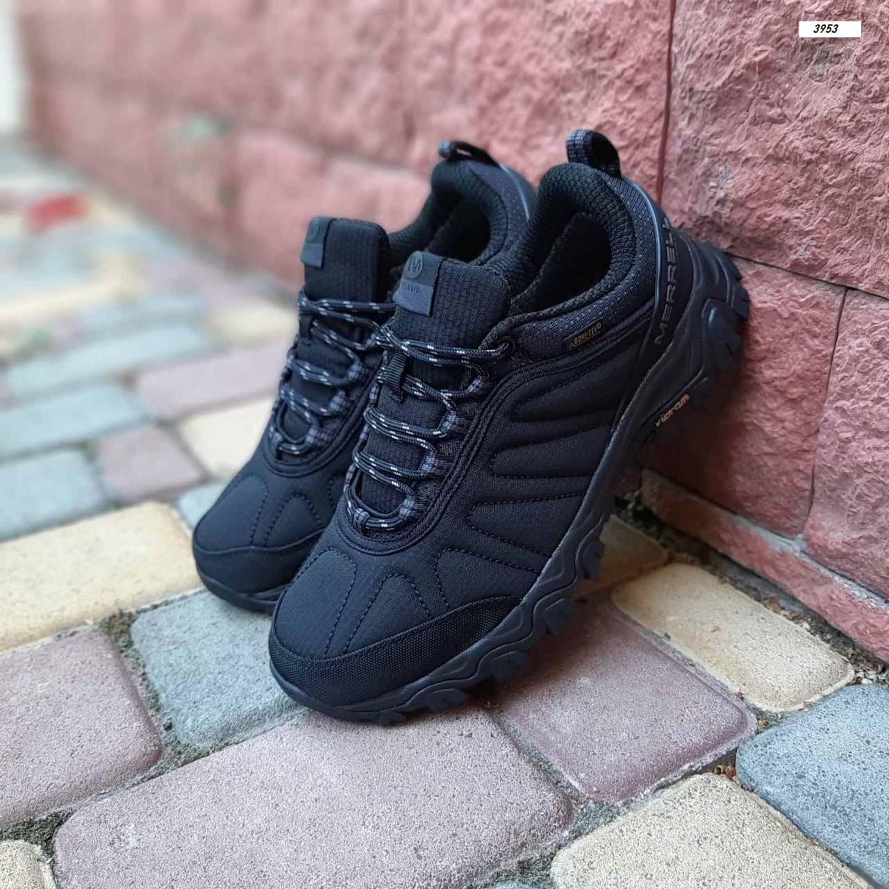 Кроссовки Merrell MOAB gore-tex резиновые черные зимние модные с влагозащитой повседневные спортивная обувь