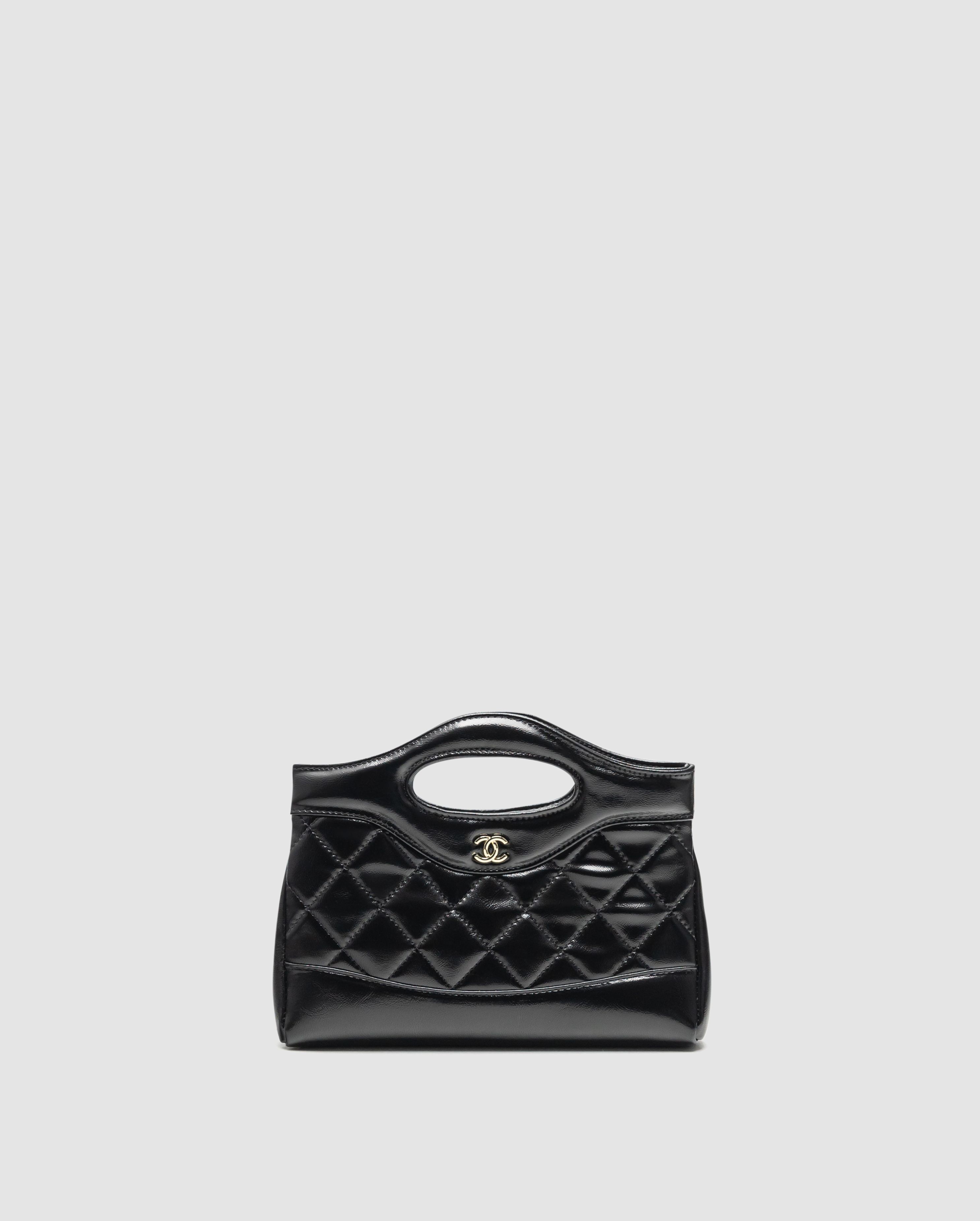 Chanel 31 Mini Shopping Bag Shiny Aged Calfskin Black & Gold Hardware