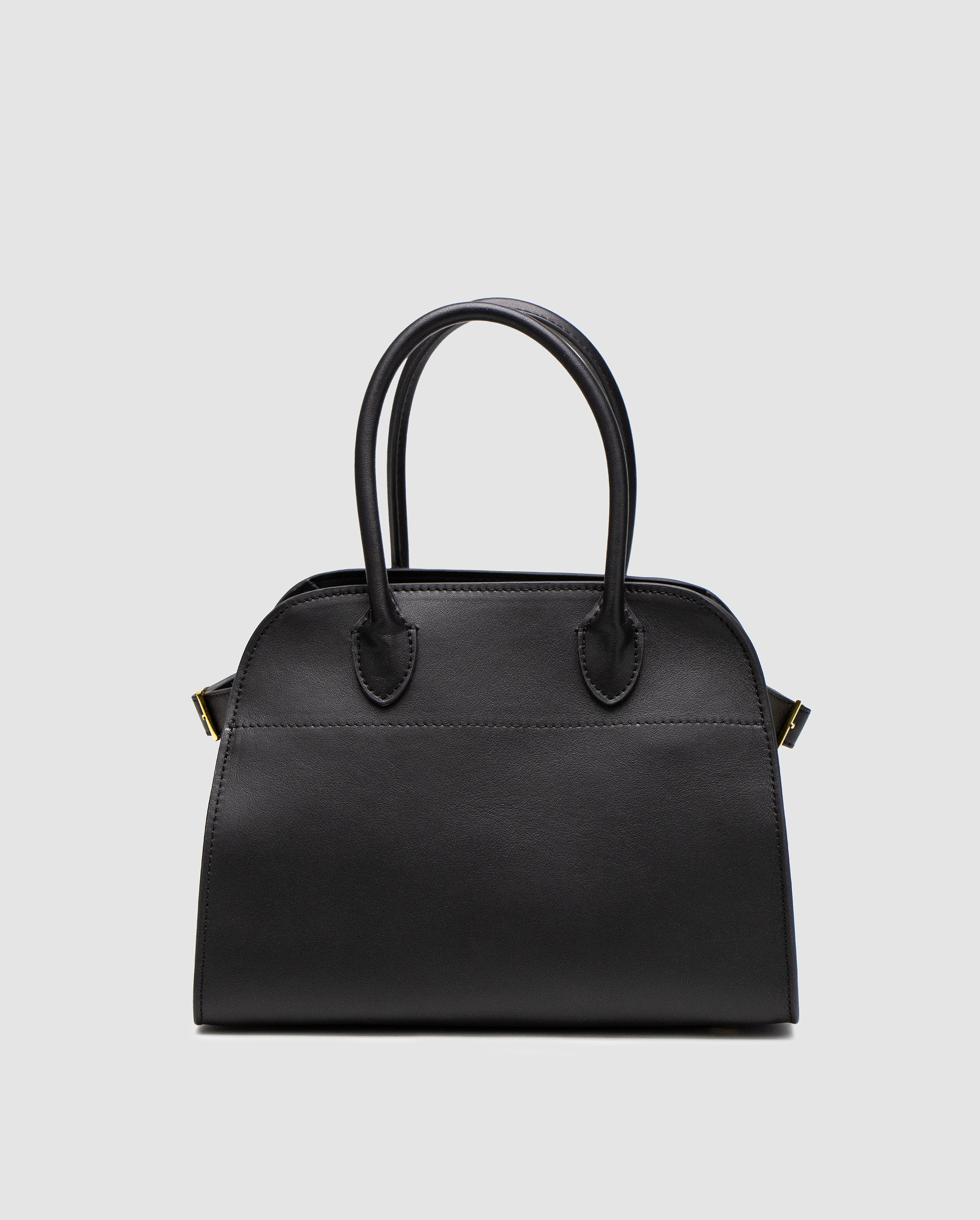 The Row Soft Margaux 26 Bag in Leather Black