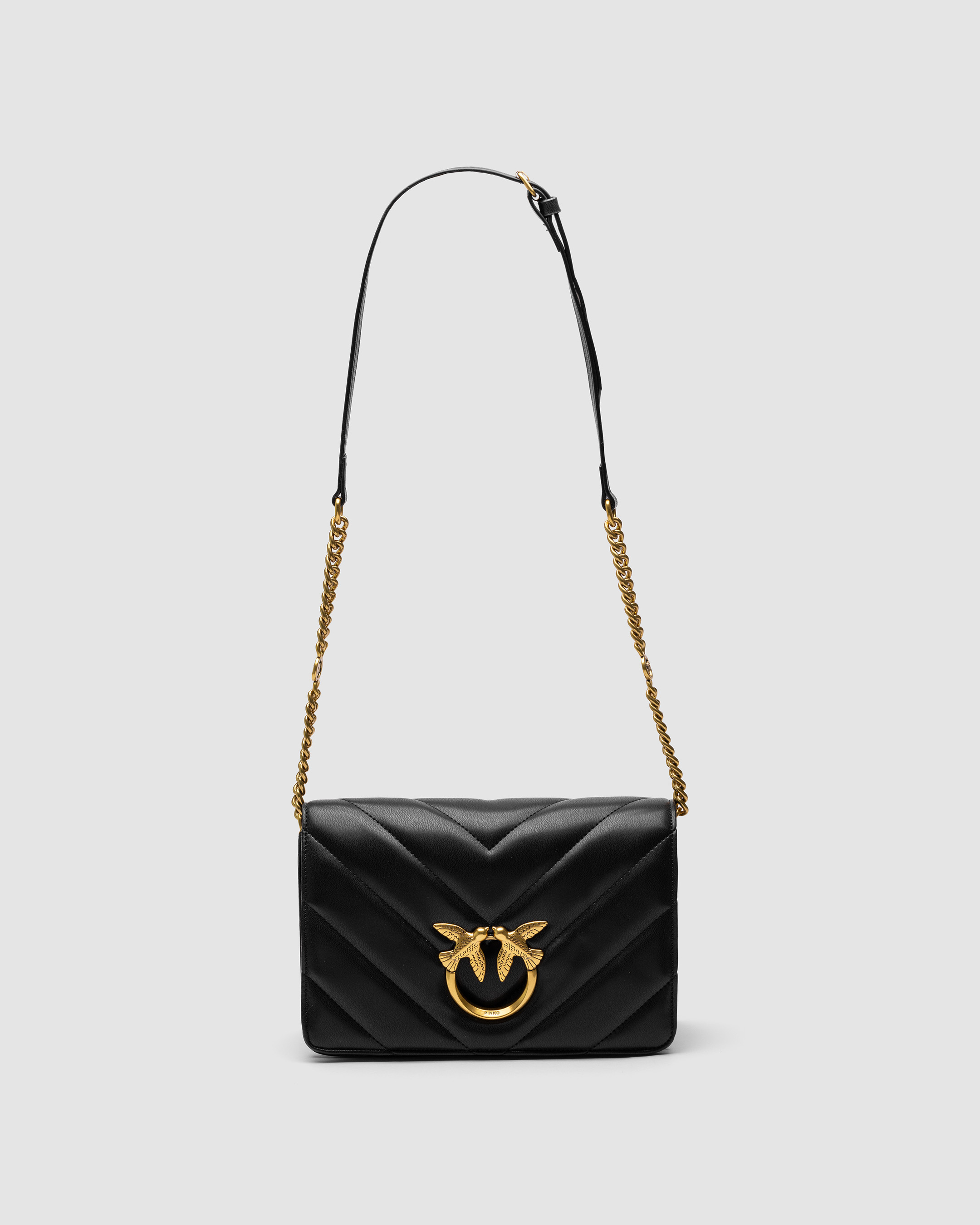 Pinko Large Love Bag Click Big Chevron Black