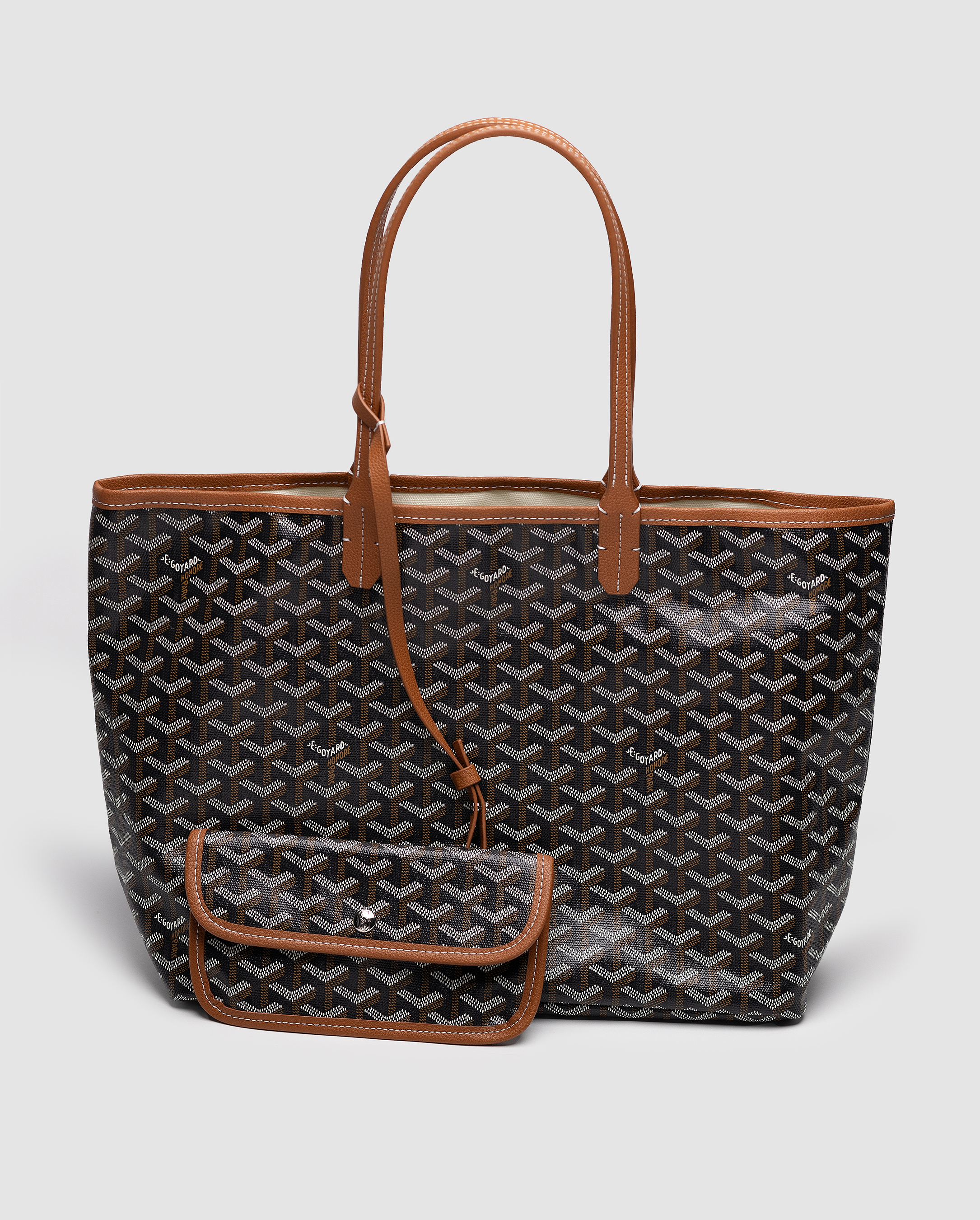 GOYARD Saint Louis PM Coated Canvas Tote bag Brown Black Ex