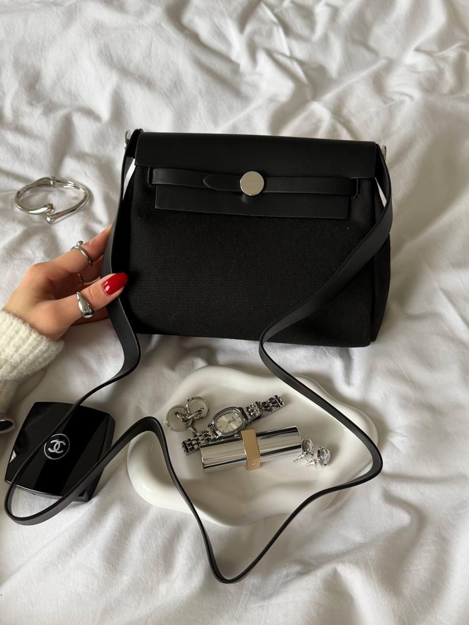 Hermès Herbag Zip 20 Bag Black