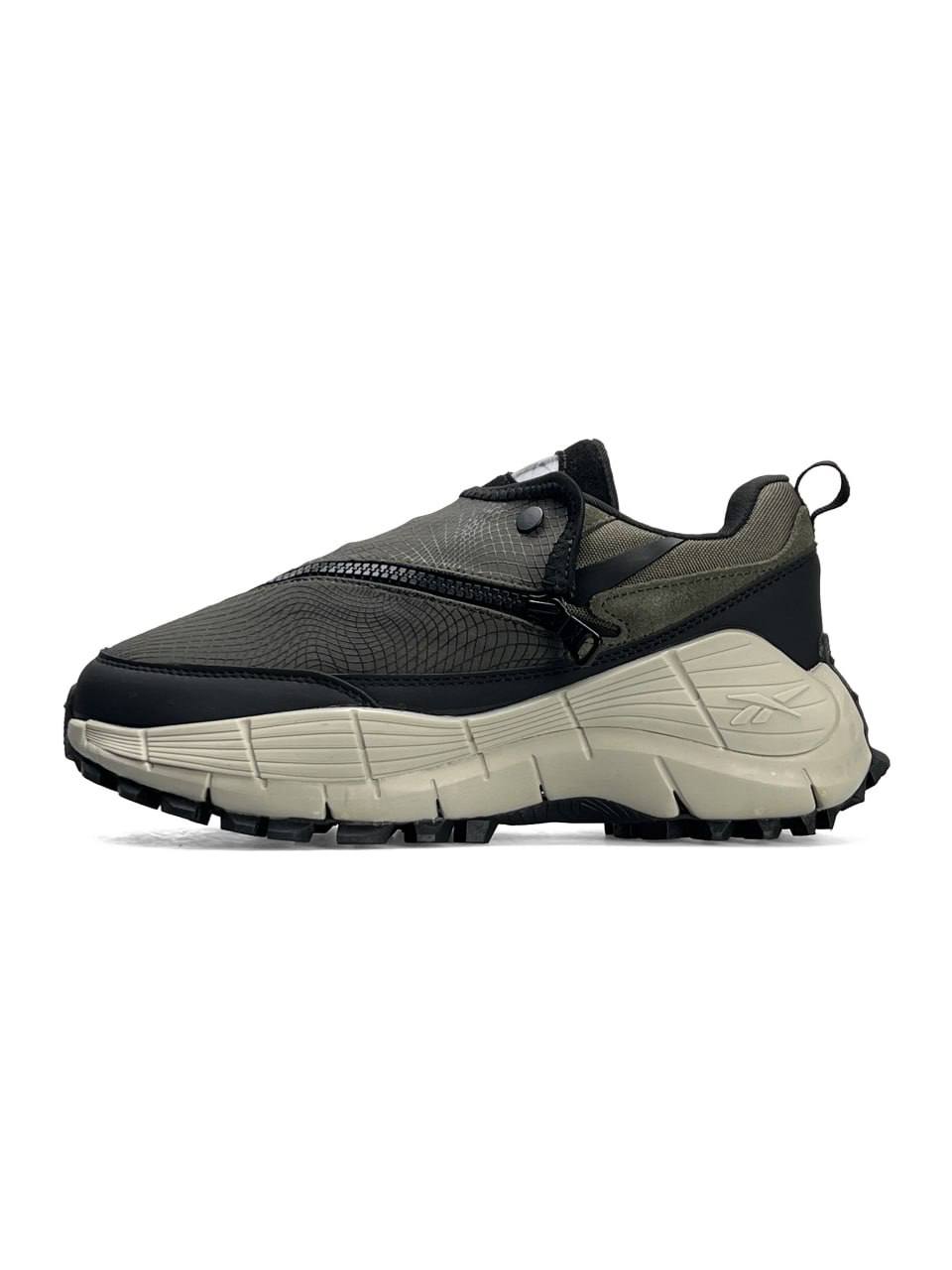 Кроссовки Reebok Zig Kinetica 2.5 Edge x Spyder текстильные цвета хаки с черным демисезонные повседневные