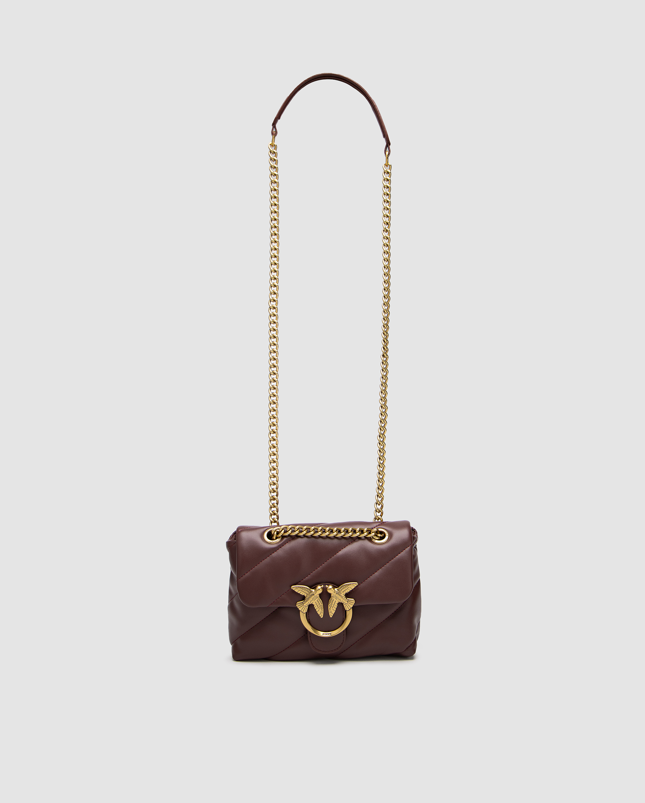 Pinko Baby Love Bag Puff Maxi Quilt Burgundy/Gold