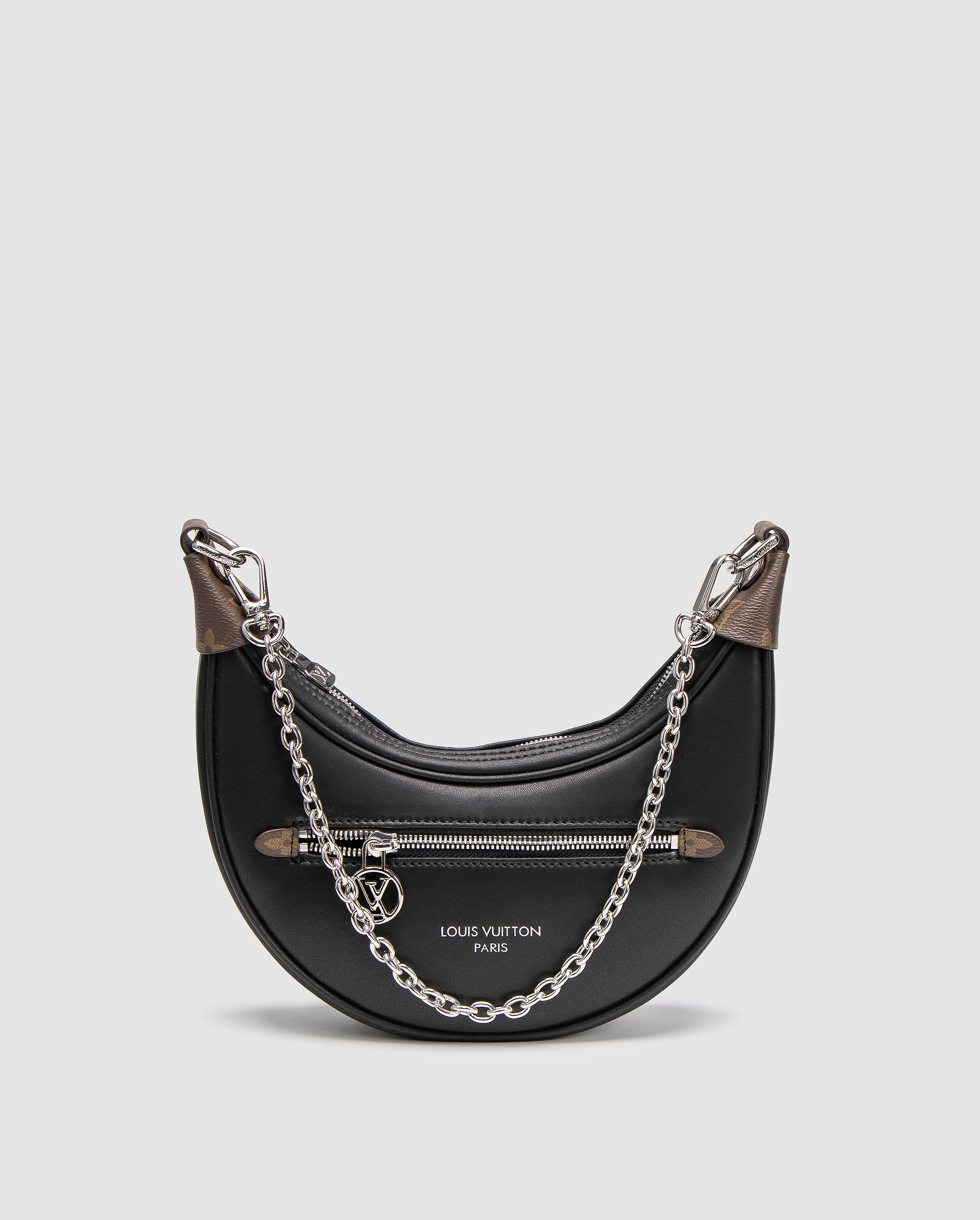 Louis Vuitton Loop Handbag Monogram Black/Canvas with Silver