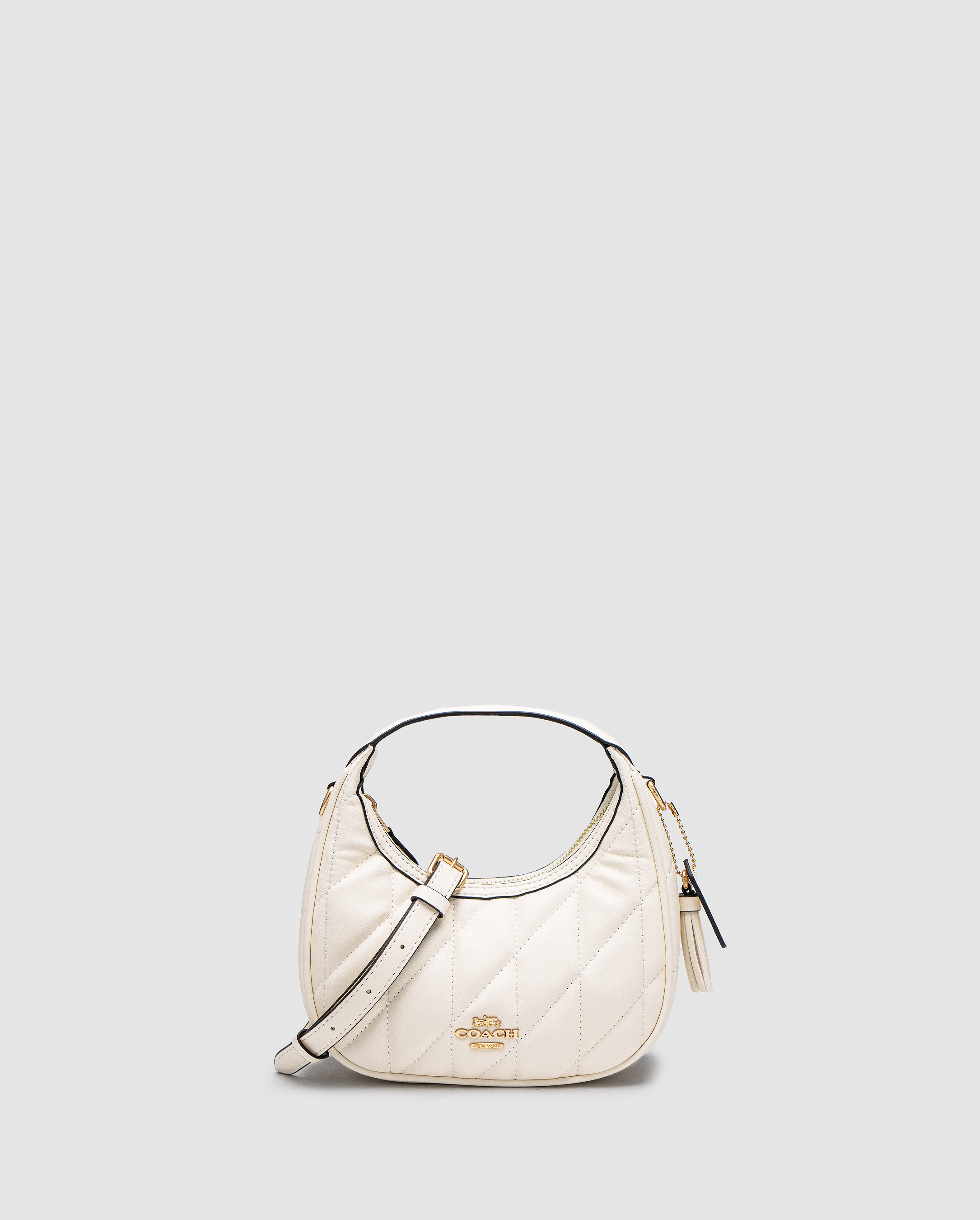 Coach Carmen Mini Crossbody Bag With Quilting White/Gold