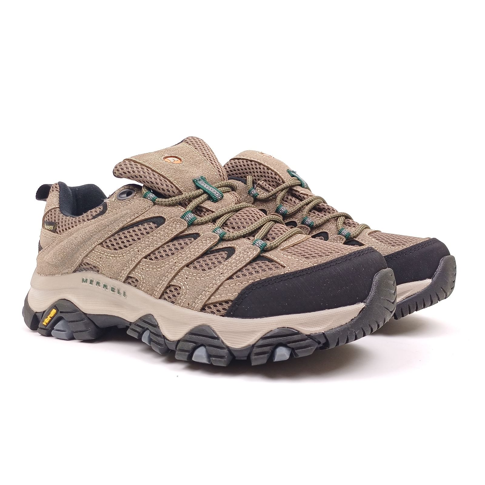 Кроссовки Merrell Moab 3 GTX GORE-TEX хаки с зеленим замшевые зимние с влагозащитой спортивная обувь