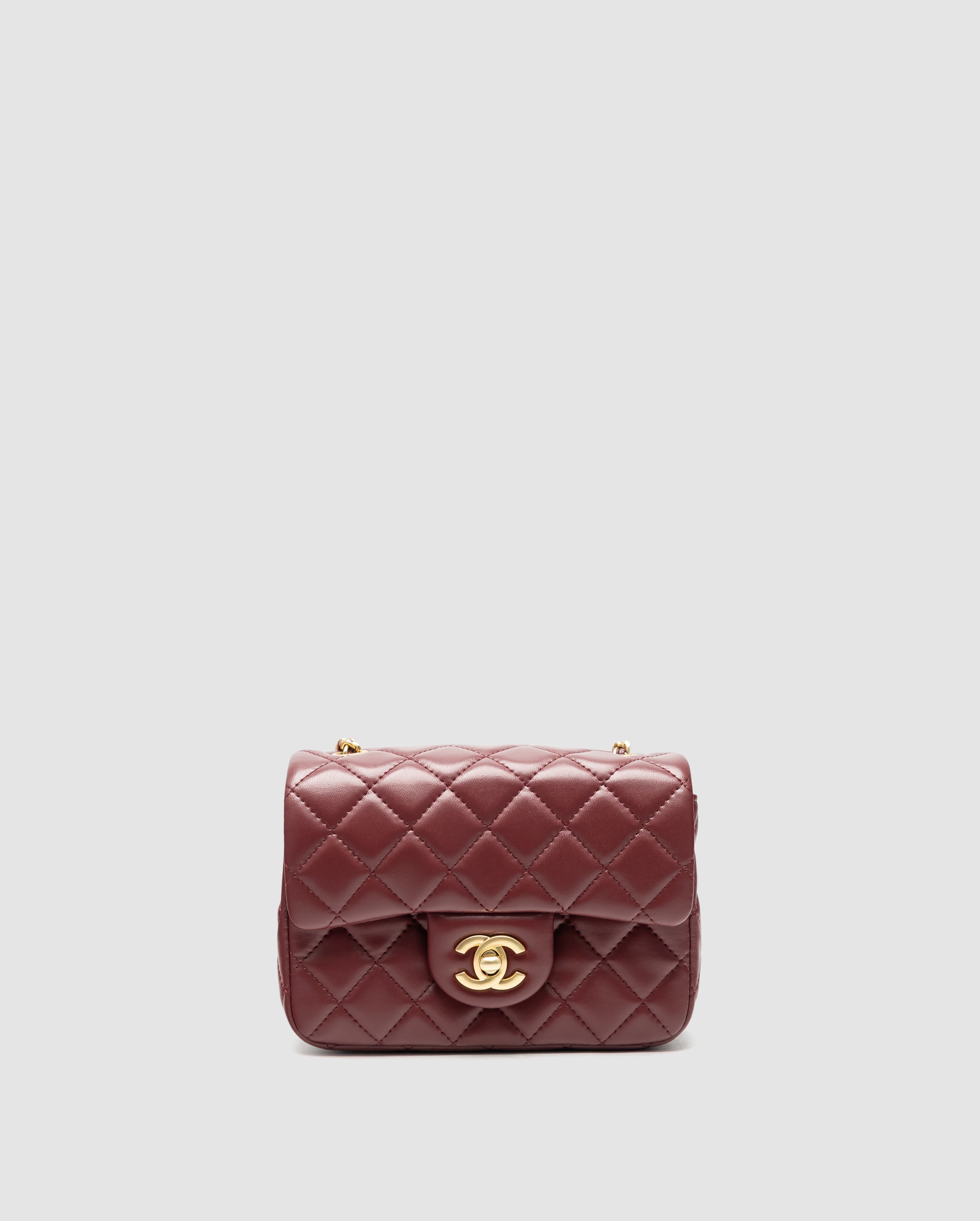Chanel Mini Classic Single Flap in Burgundy/Gold