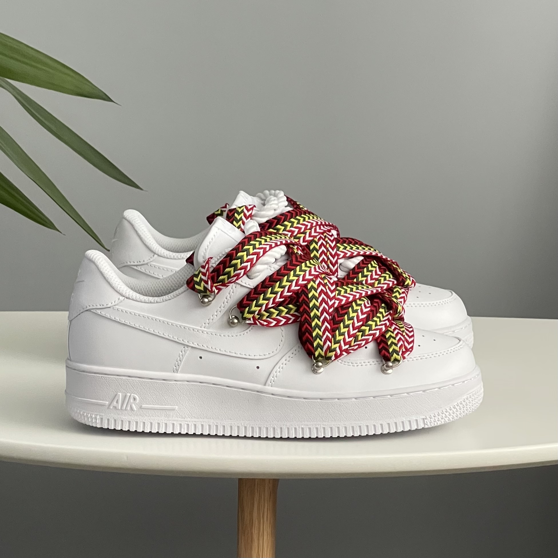 Nike Air Force 1 Low Custom Lanvin Laces White Multicolor
