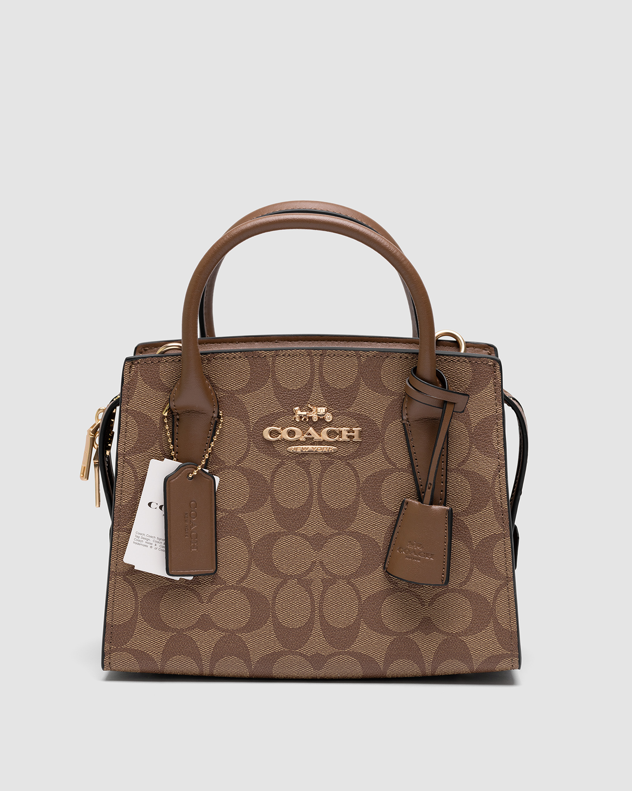 Coach Andrea Carryall In Signature Canvas Beige