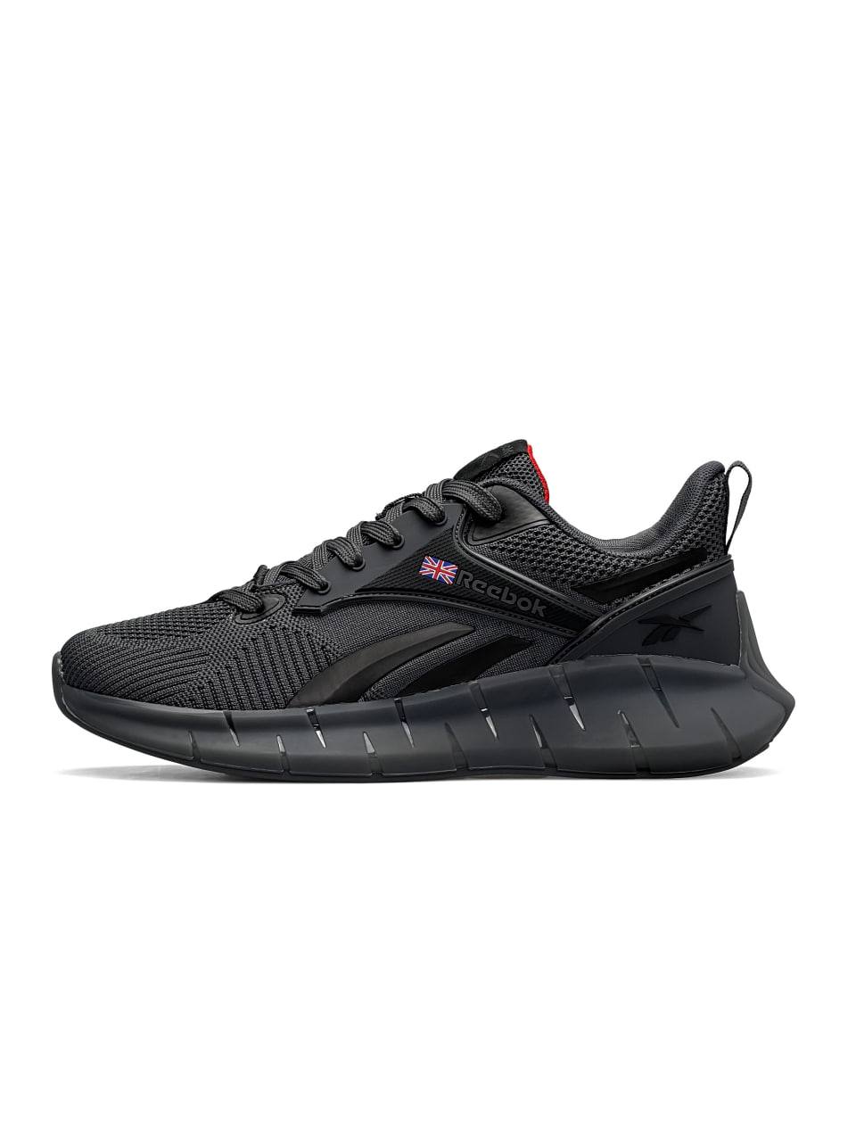 Кроссовки Reebok Zig Kinetica текстильные темно-серые демисезонные повседневные на шнуровке спортивная обувь