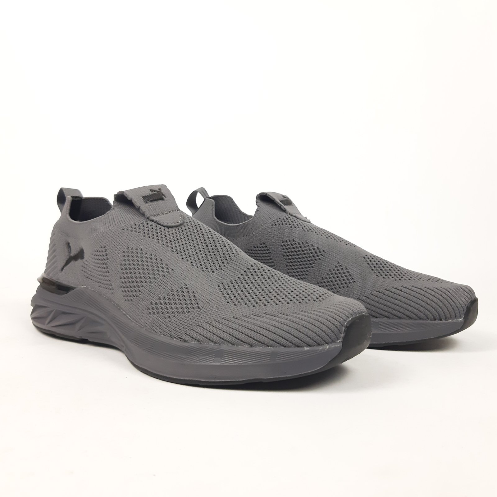 Puma SOFTRIDE тапкі мокасіни сліпони темно серые для ходьбы шлепки сланцы