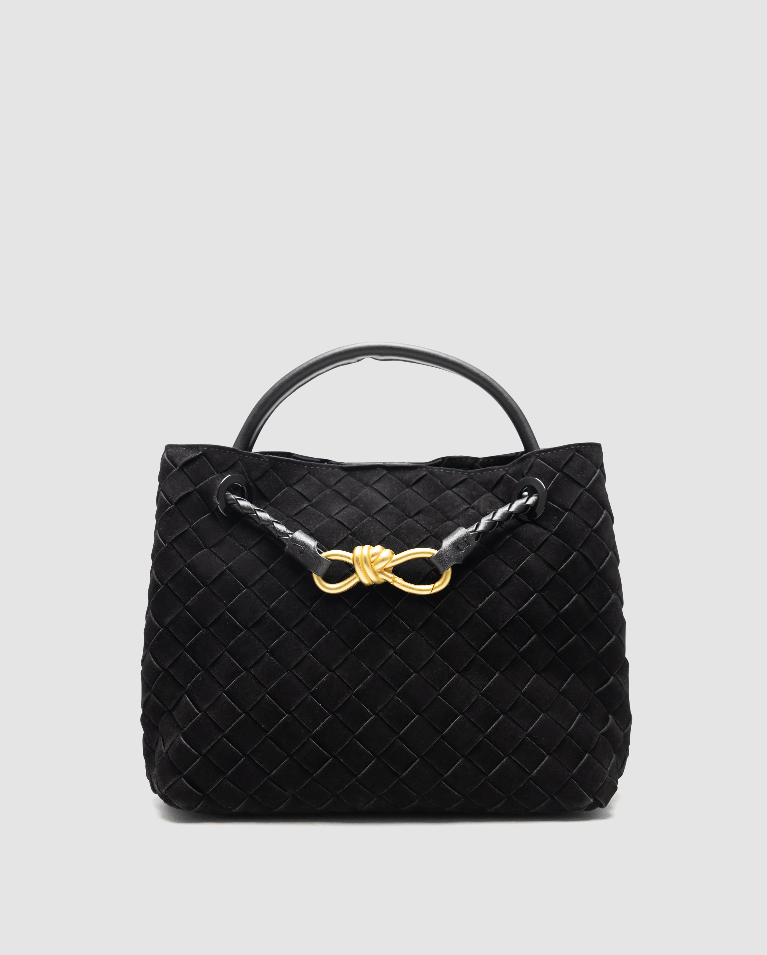 Bottega Veneta Small Andiamo Suede Black