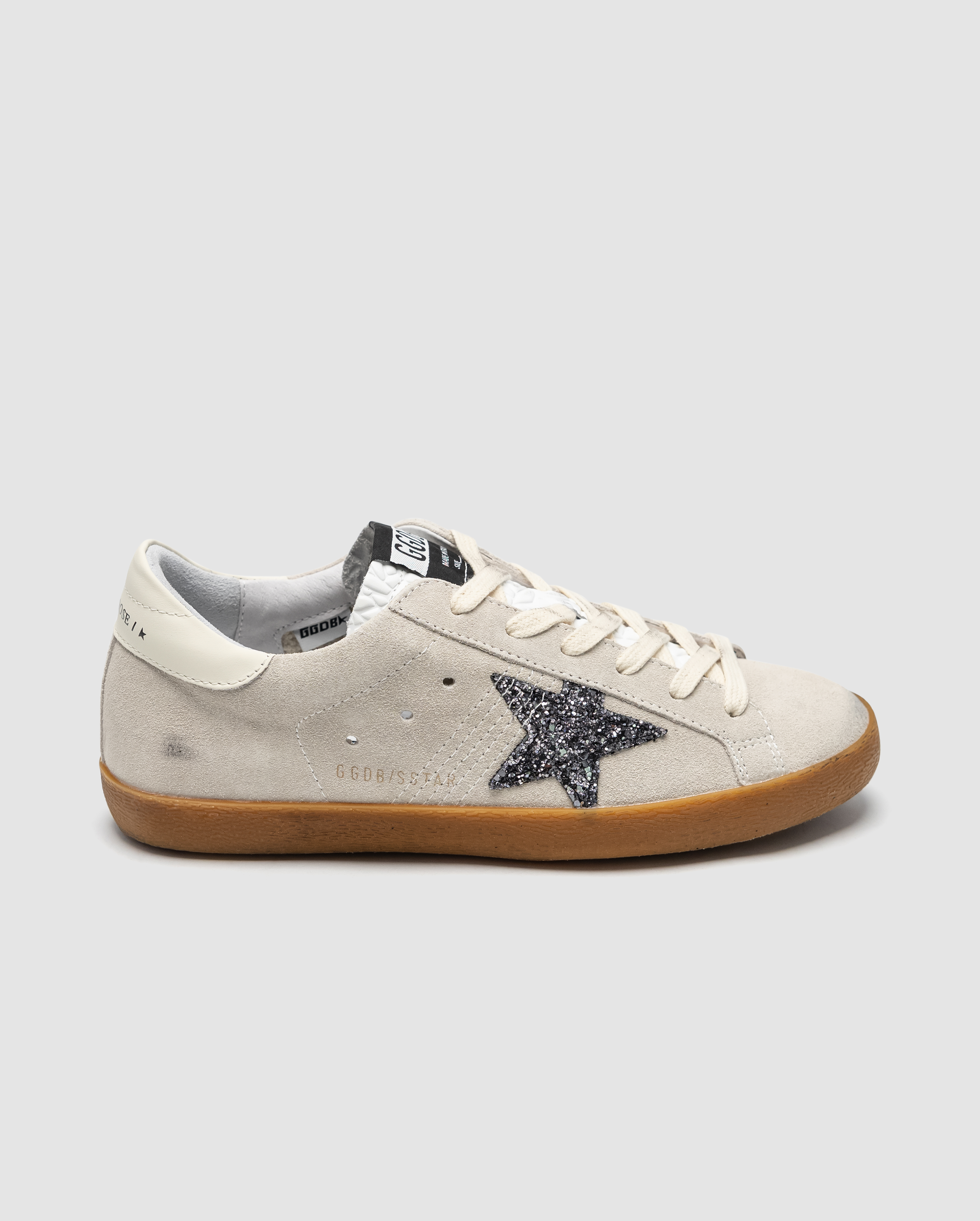 Golden Goose Super-Star sneakers in pearl with glitter star