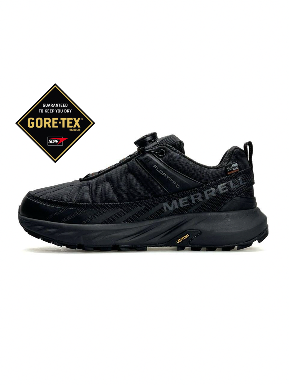 Кроссовки Merrell Float Pro BOA GTX текстильные черные демисезонные модные с влагозащитой спортивная обувь