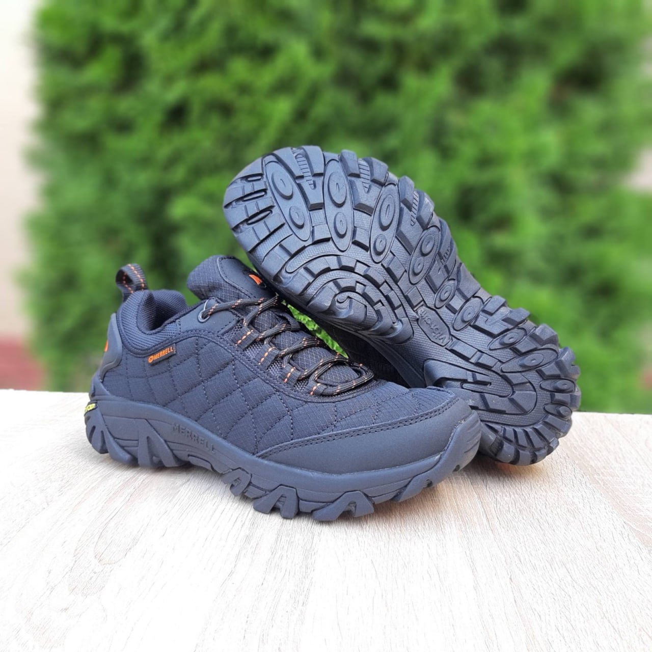 Кроссовки Merrell ICE CUP Vibram Черные с помаранчевим резиновые зимние модные повседневные спортивная обувь