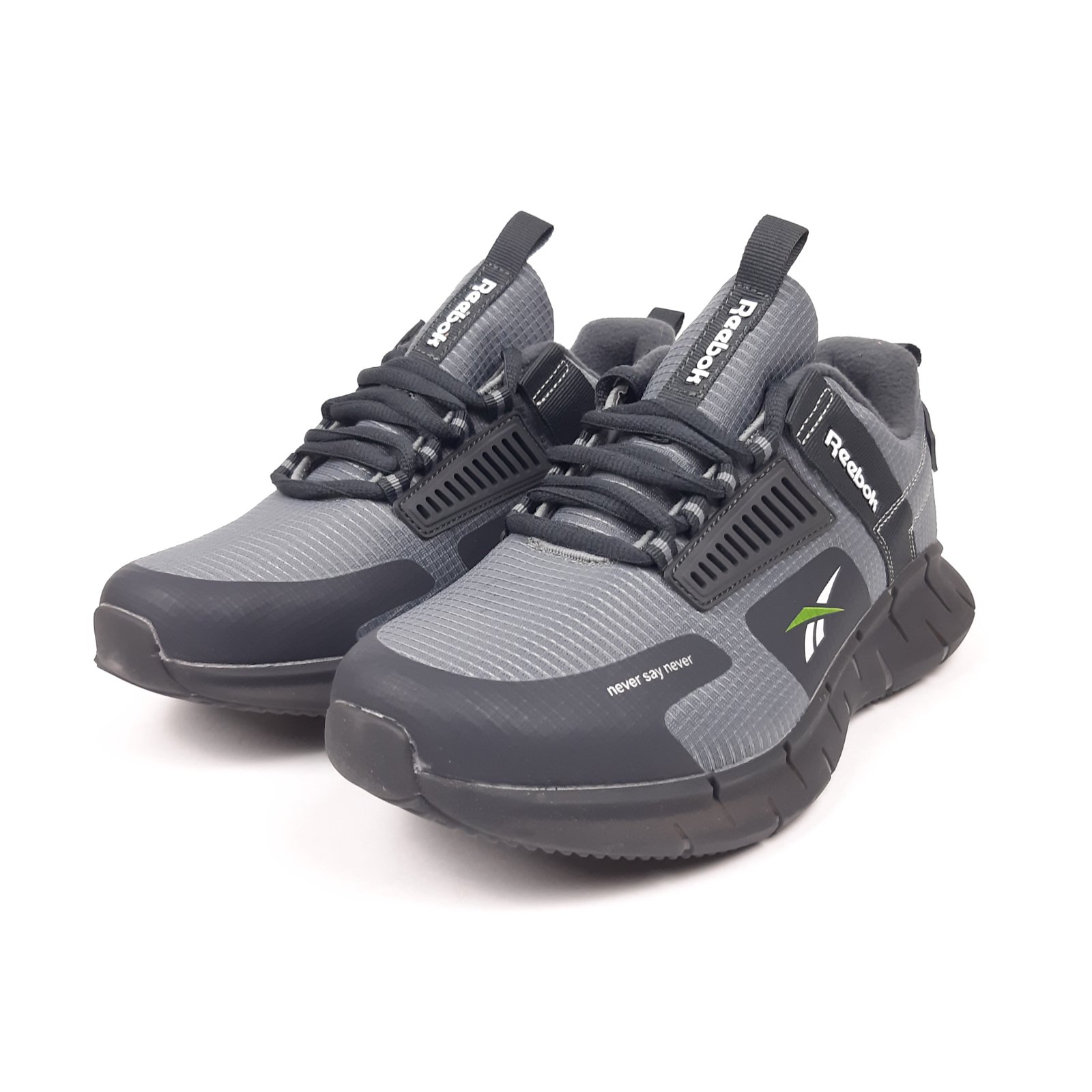 Кроссовки Reebok Zig Kinetica серые зимние качественные и актуальные повседневные на шнуровке спортивная обувь