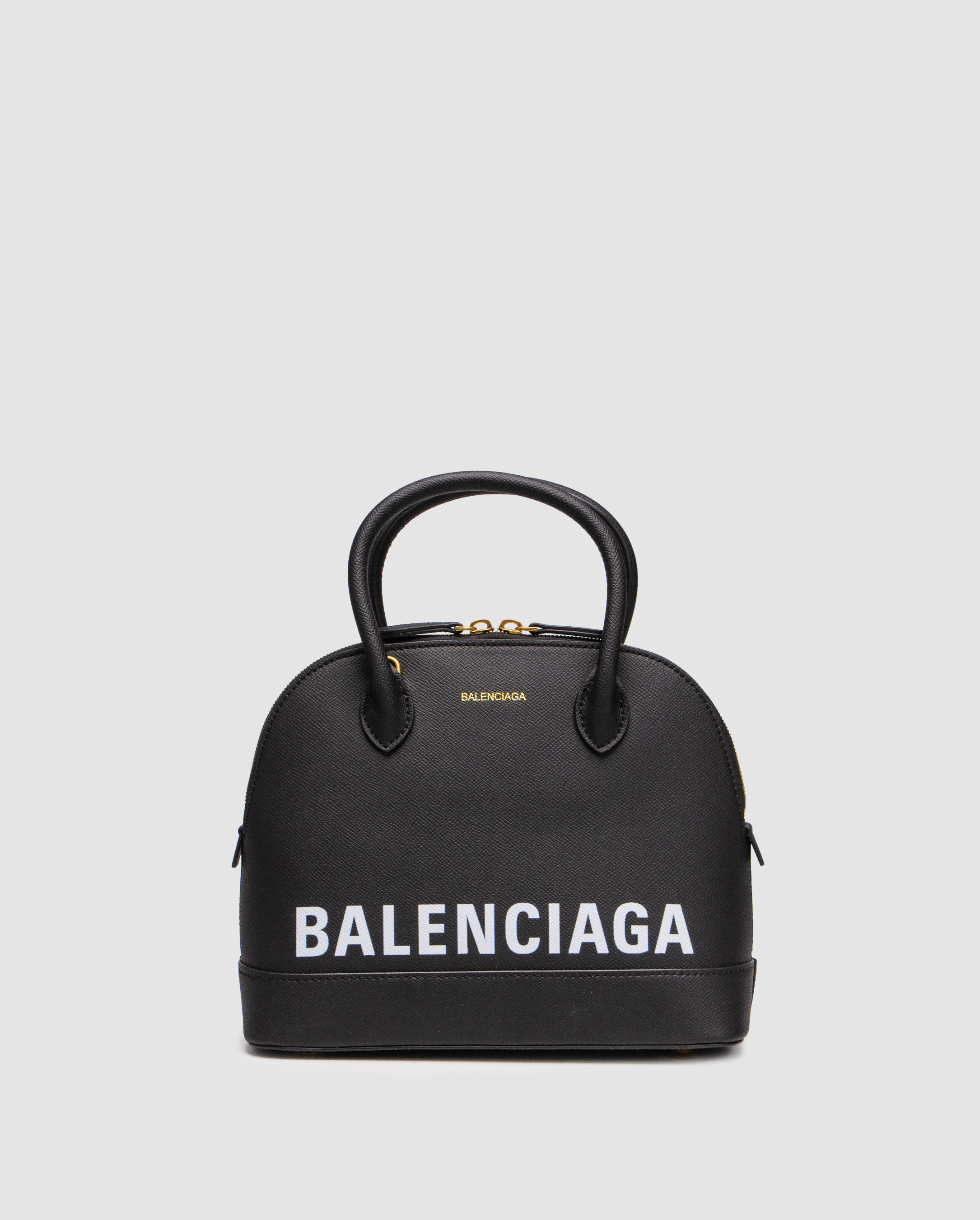 Balenciaga Black Grained Leather Ville Top Handle Bag