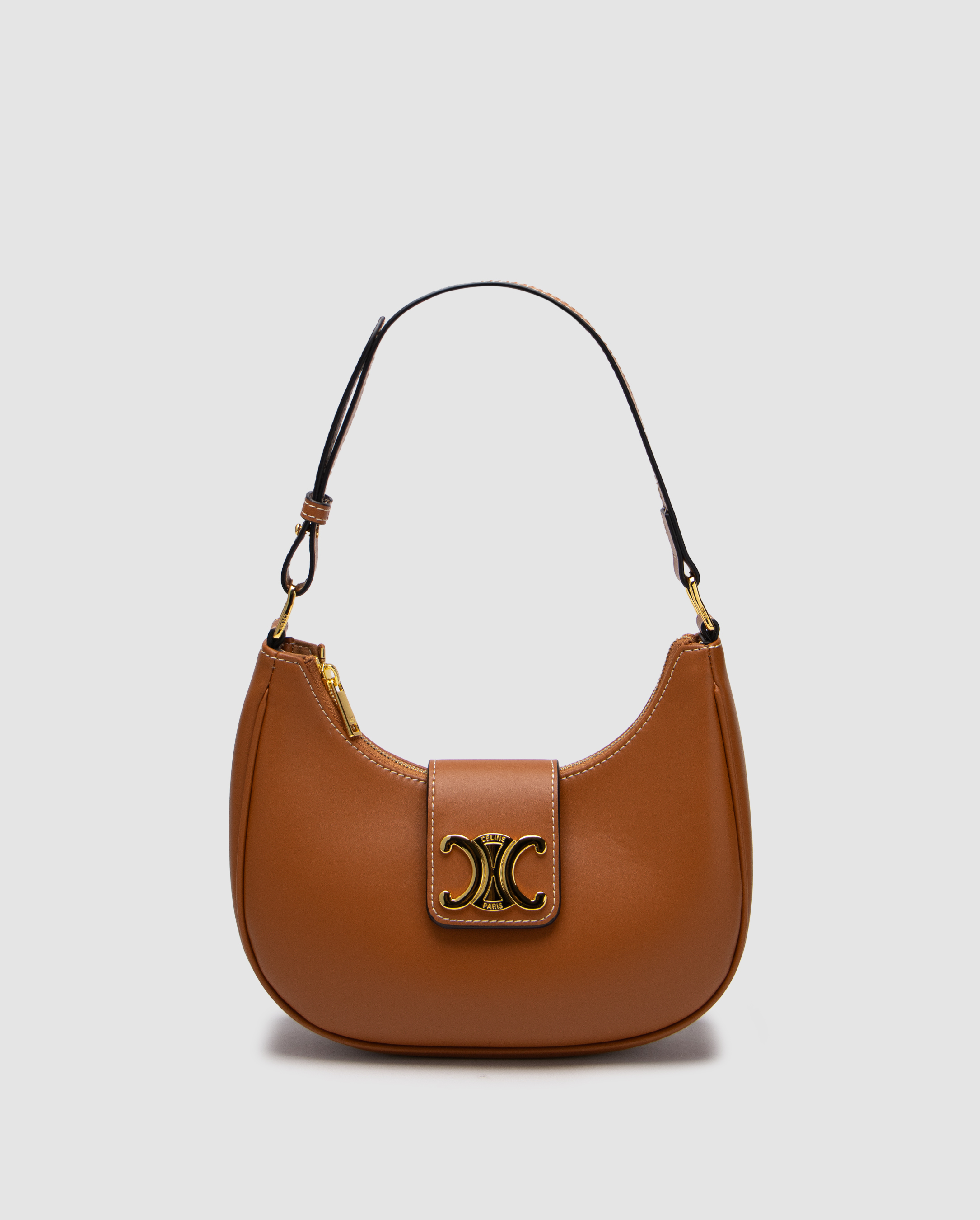 Celine Medium Ava Triomphe Bag in Smooth Calfskin Tan