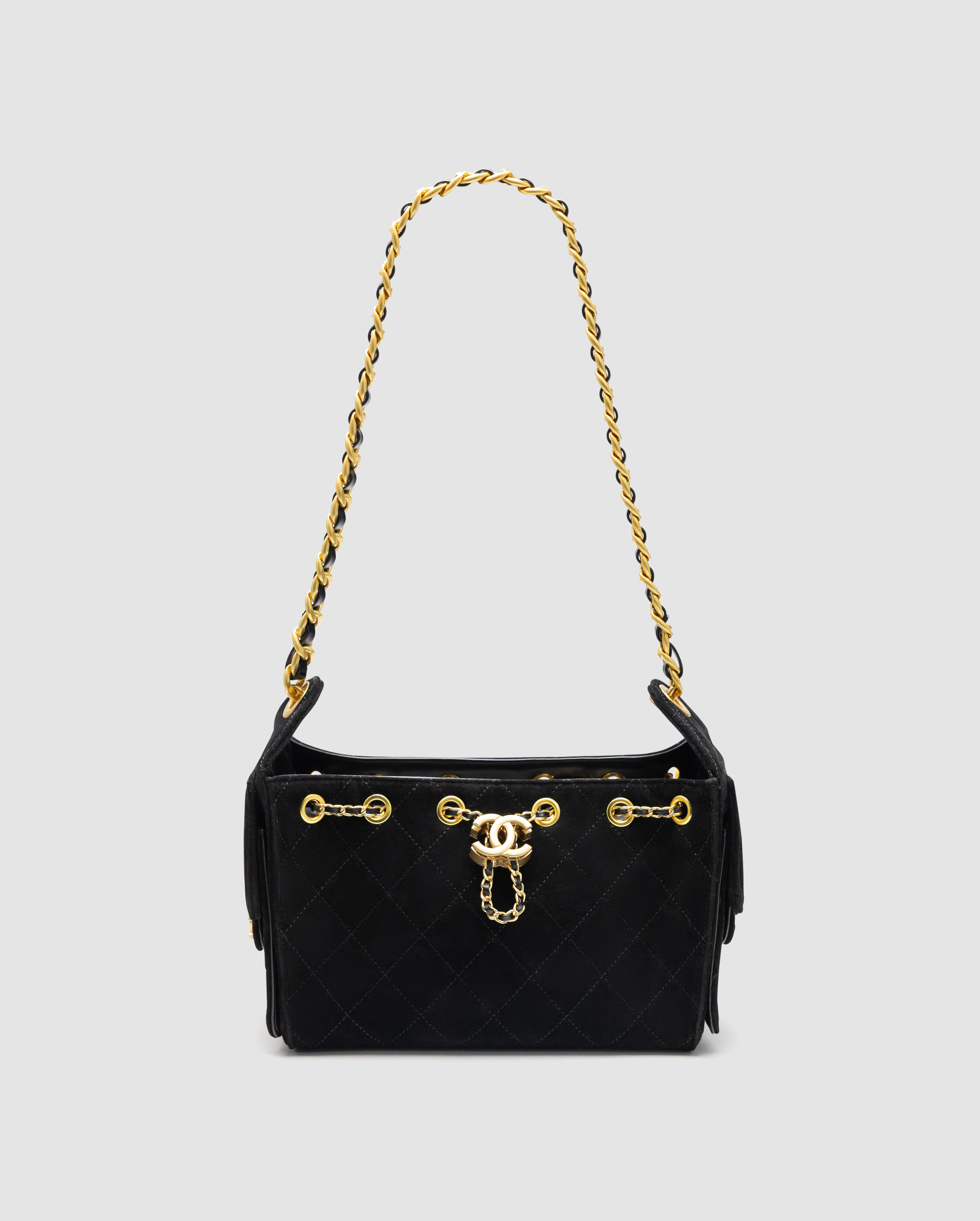 Chanel 25 Mini Handbag Suede Black