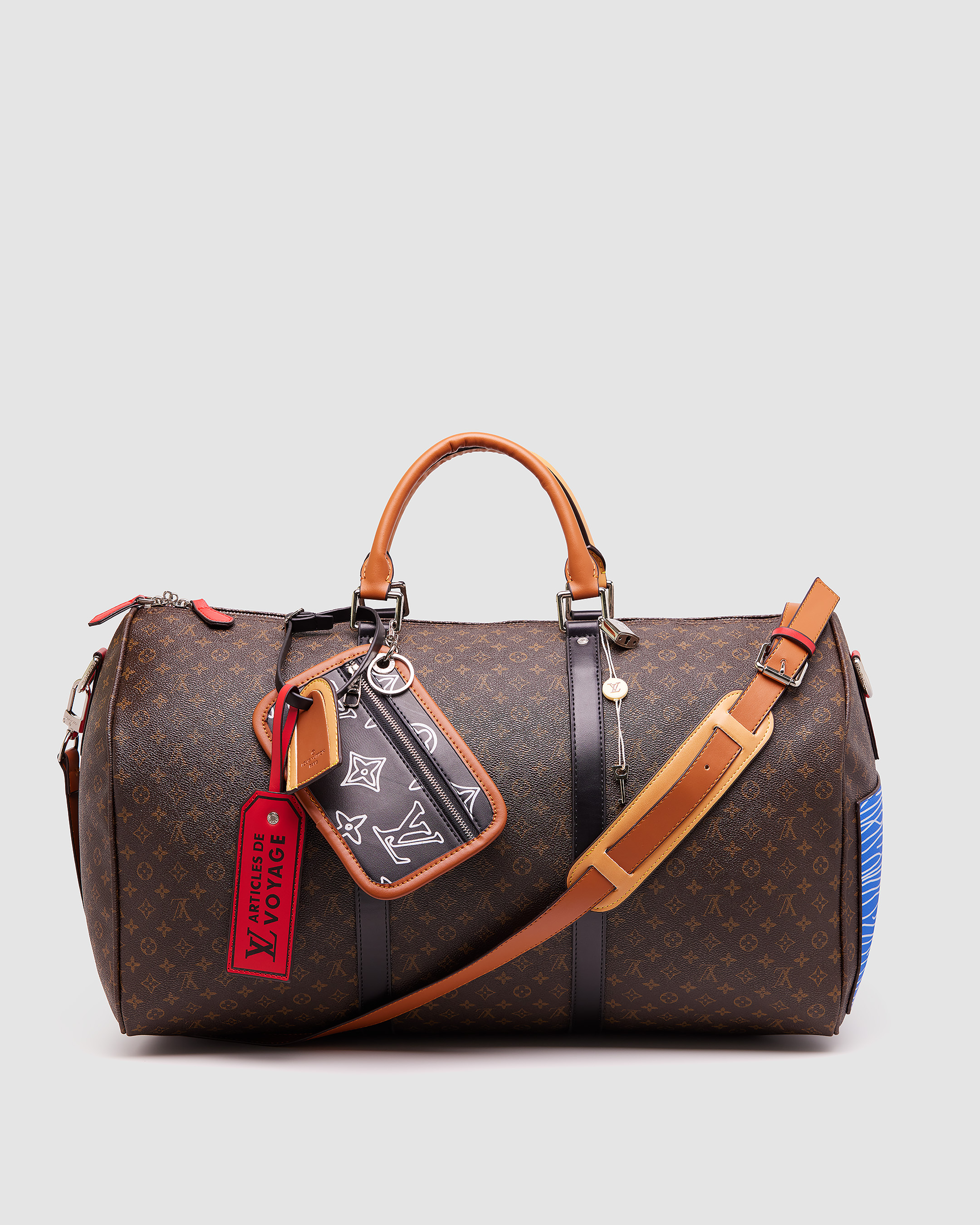 LV Keepall Bandouliere Bag Limited Edition Patchwork Monogram Canvas
