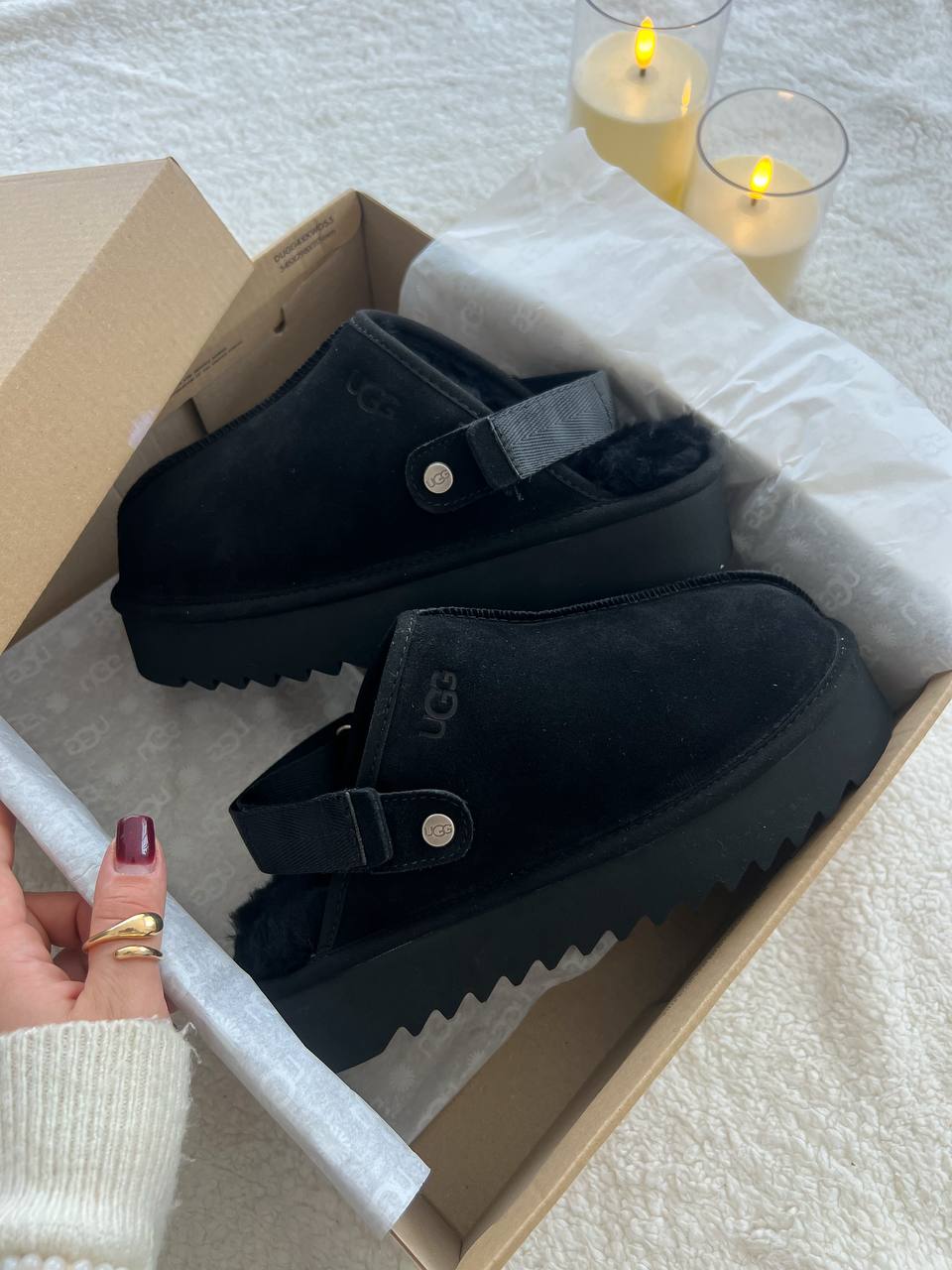 UGG Lanah Clog Black Platform