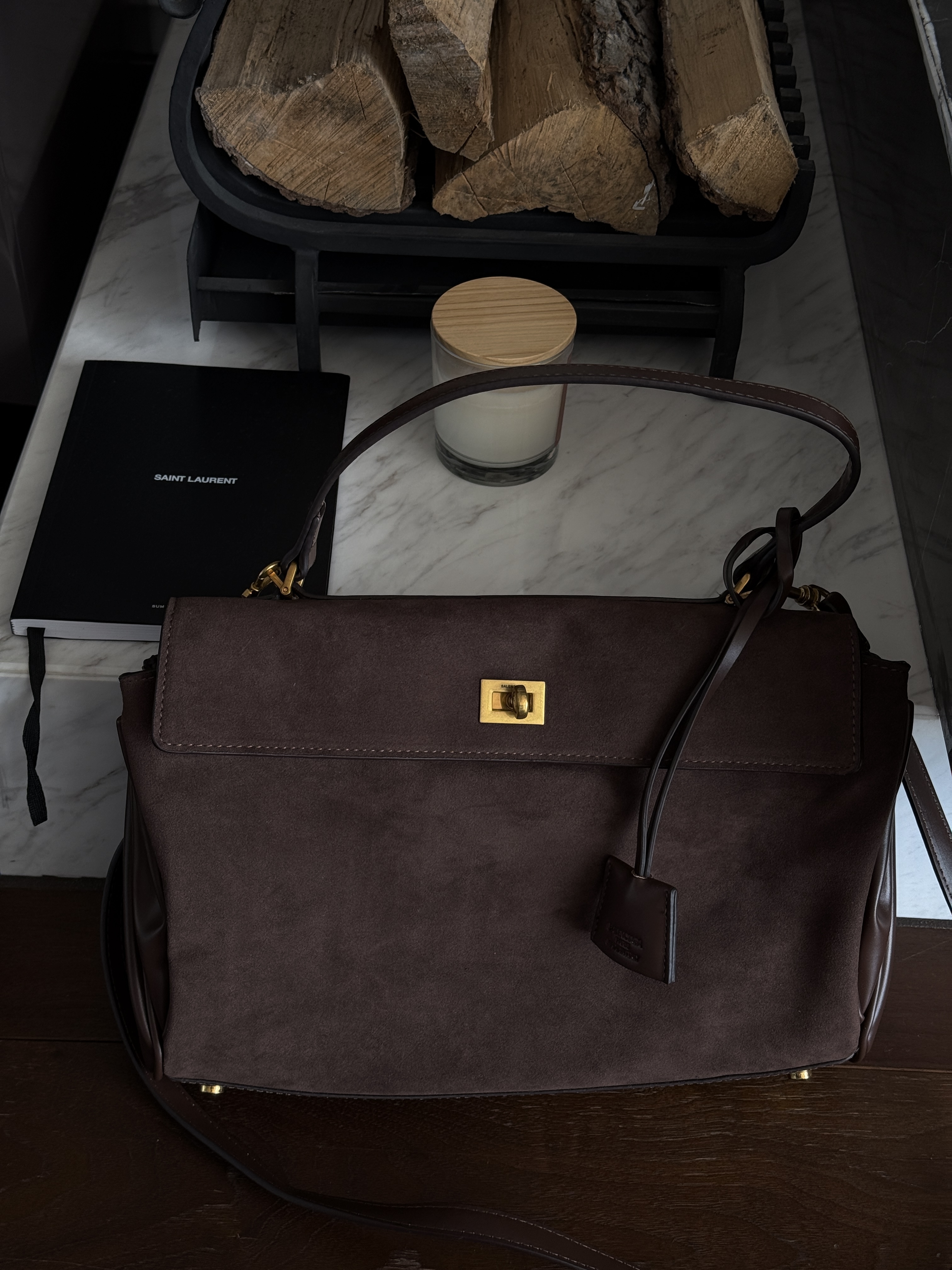 Balenciaga Rodeo Large Brown Suede/Gold Hardware