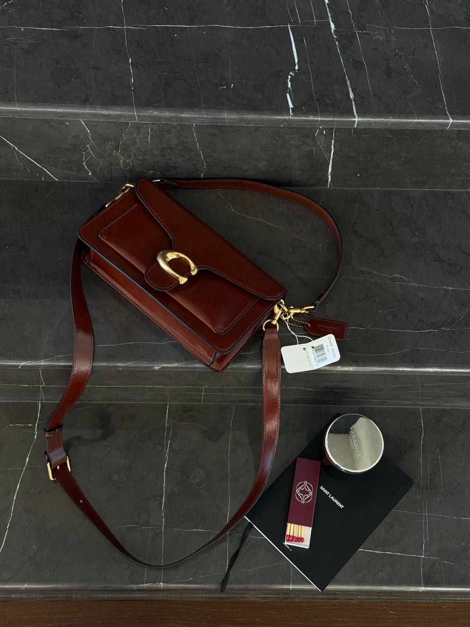 Coach Tabby Shoulder Bag 26 Brown/Gold (магнітна коробка)