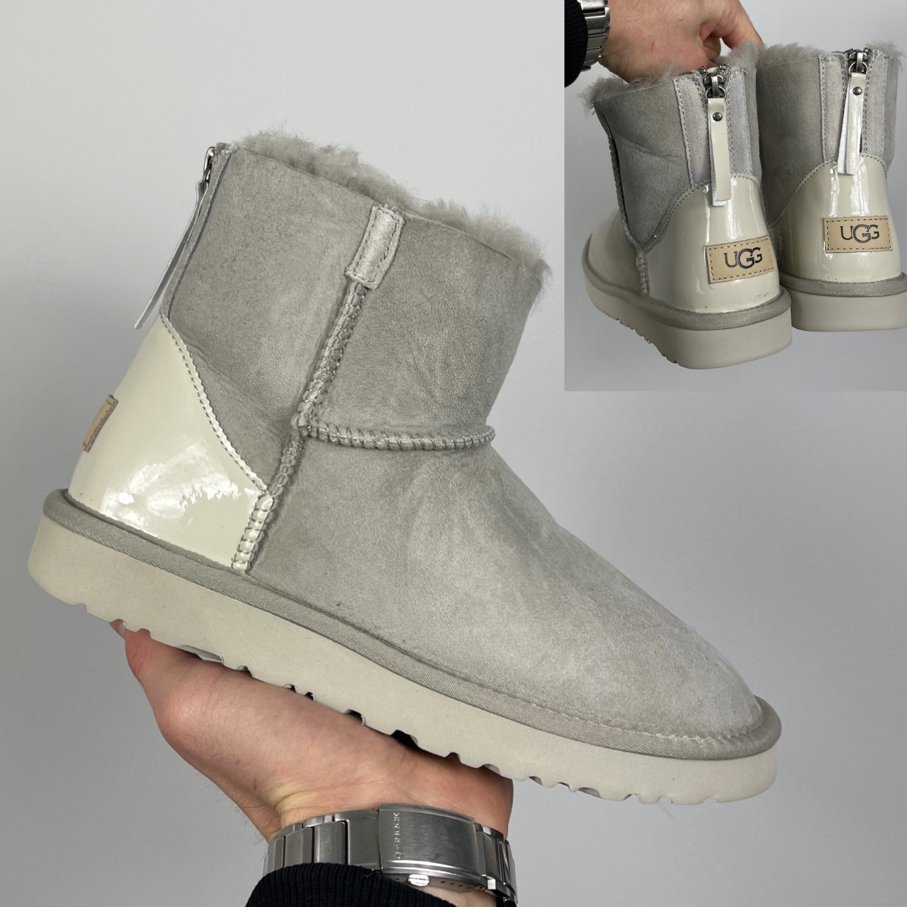 Ugg Mini Lacquer ZIP Light Grey мініатюра 2