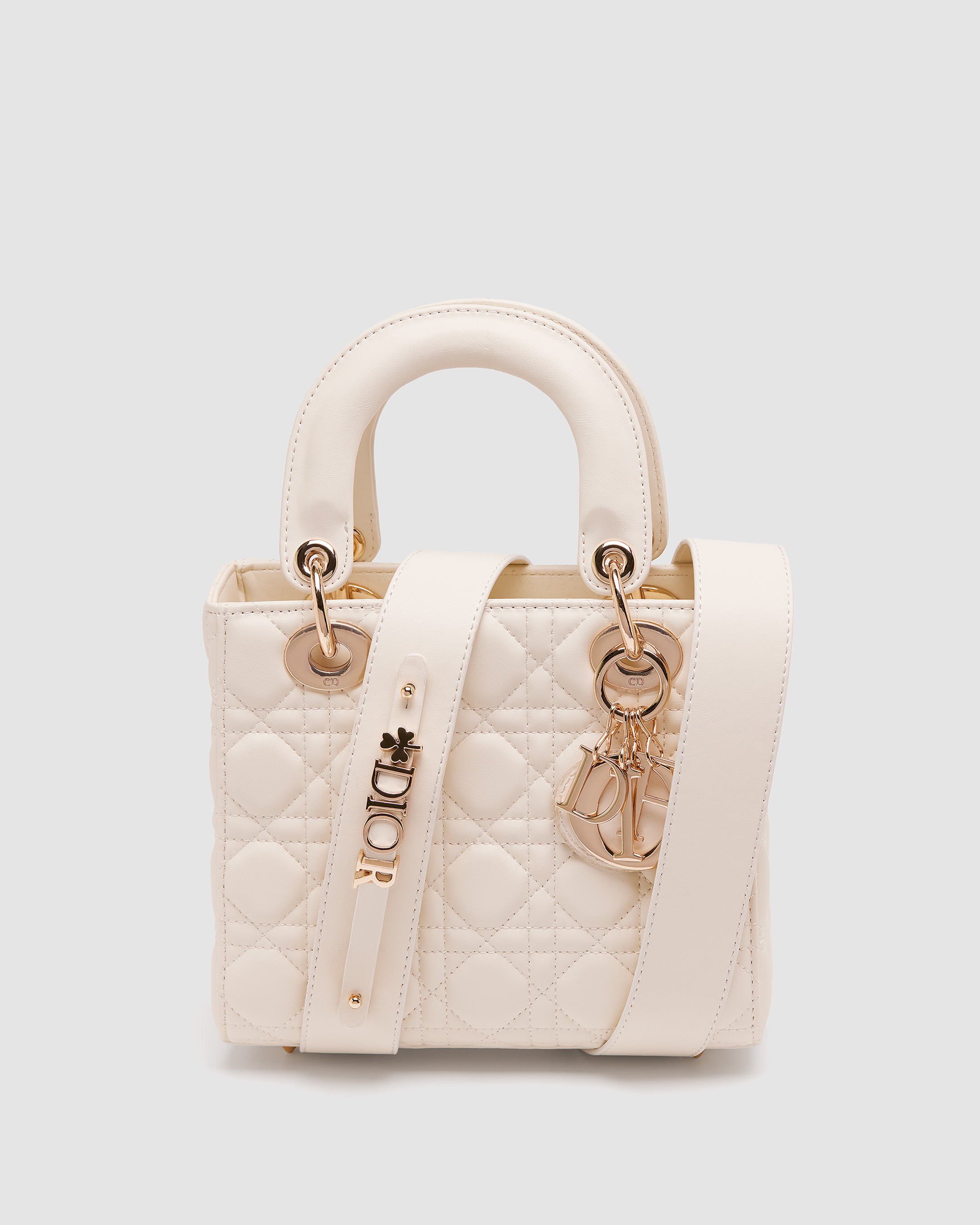 Christian Dior Small Lady Dior My ABCDIOR Bag Cream