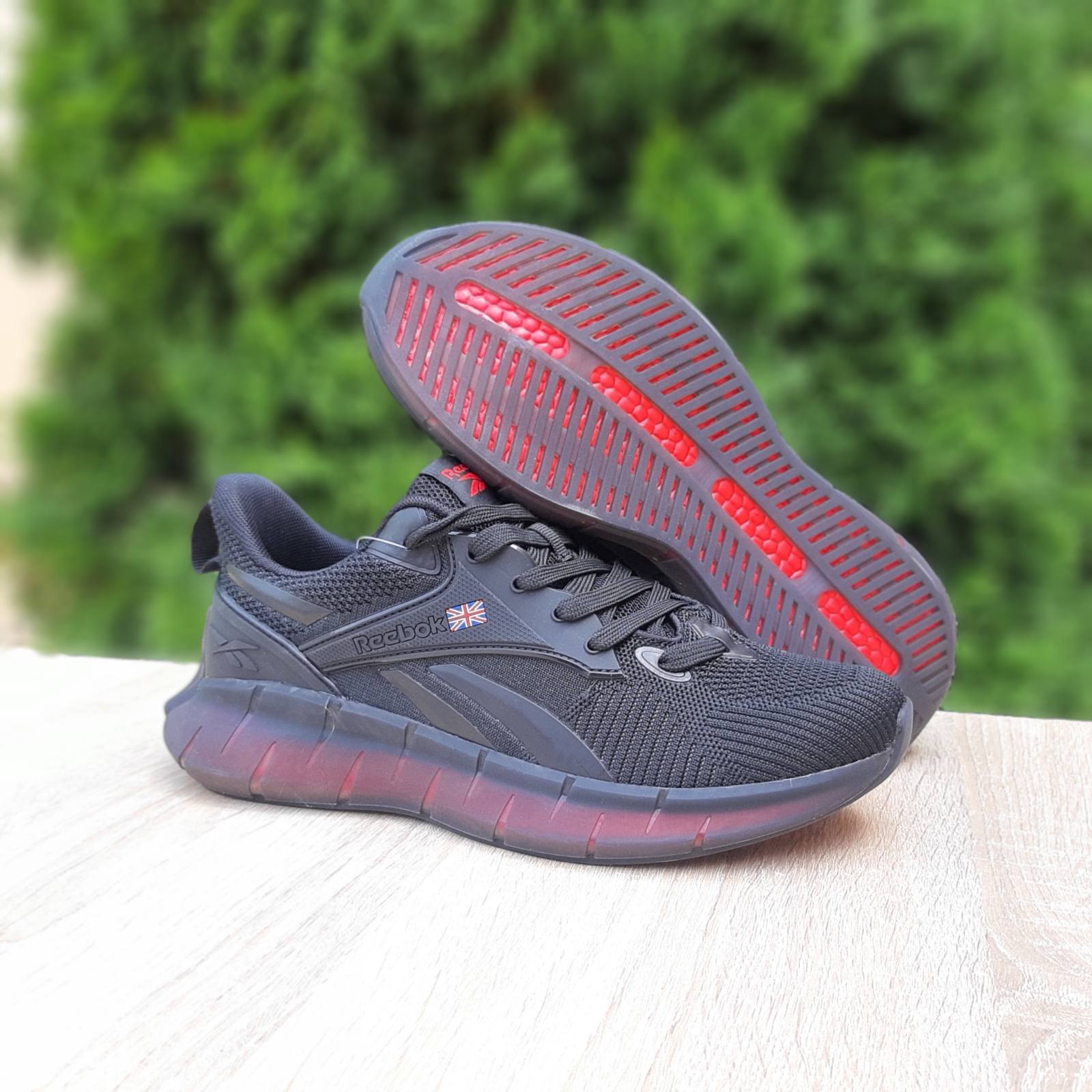 Кроссовки Reebok ZIG Kinetica черные с червоним мужские из сетки демисезонные повседневные спортивная обувь