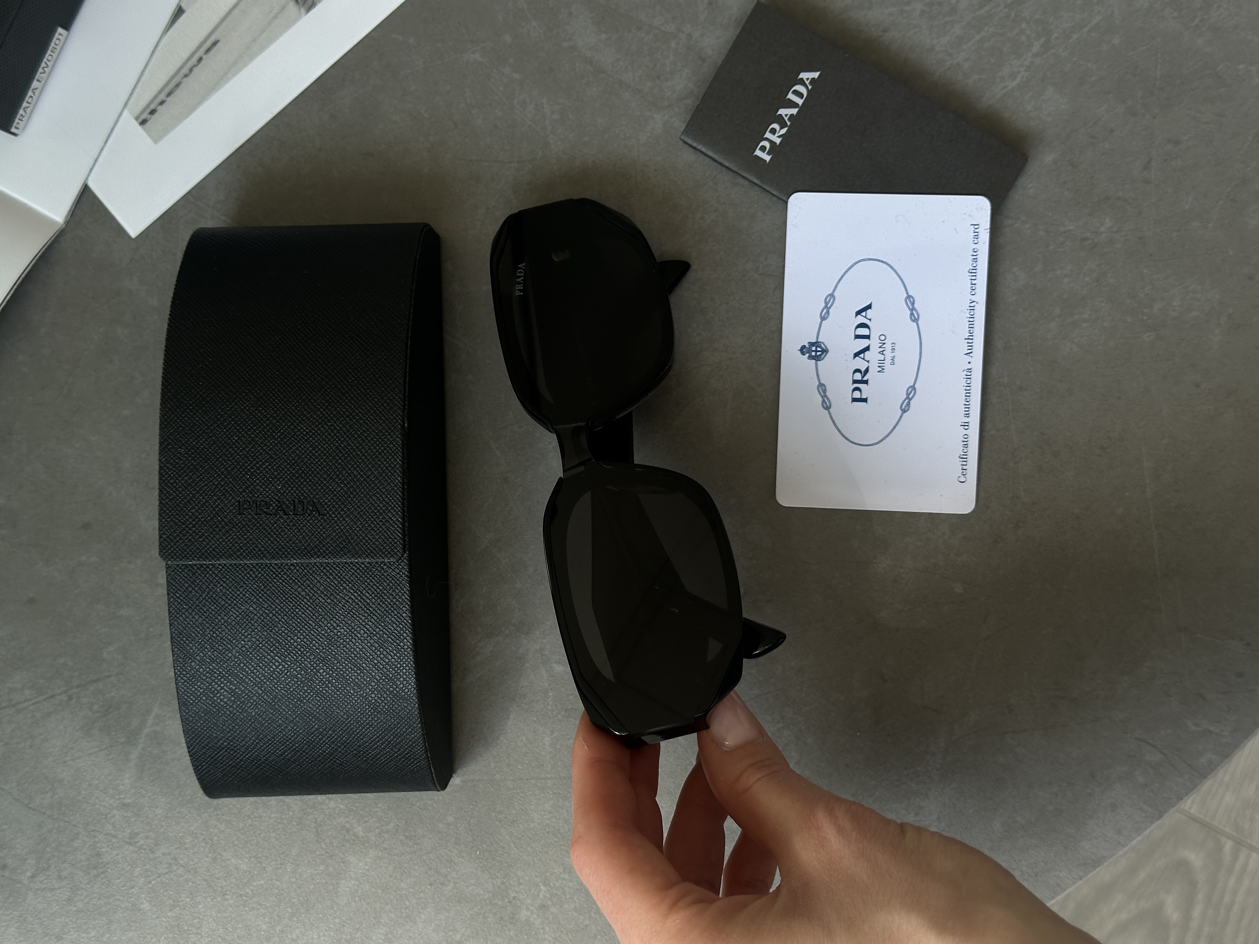 Prada Black/Black PR160S 52/21/145 (срібний напис збоку)