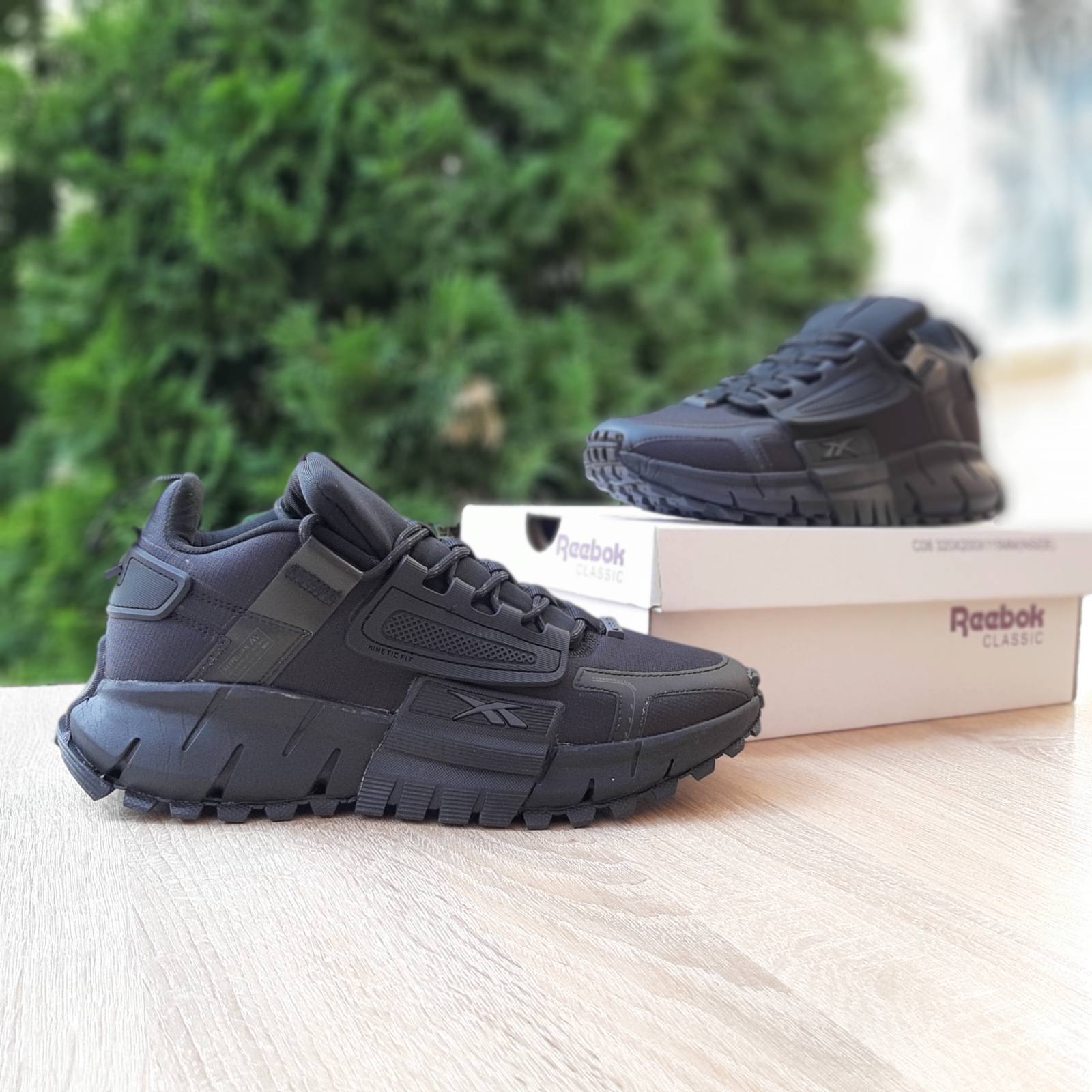 Кроссовки Reebok Zig Kinetica Edge мужские текстильные черные демисезонные повседневные спортивная обувь