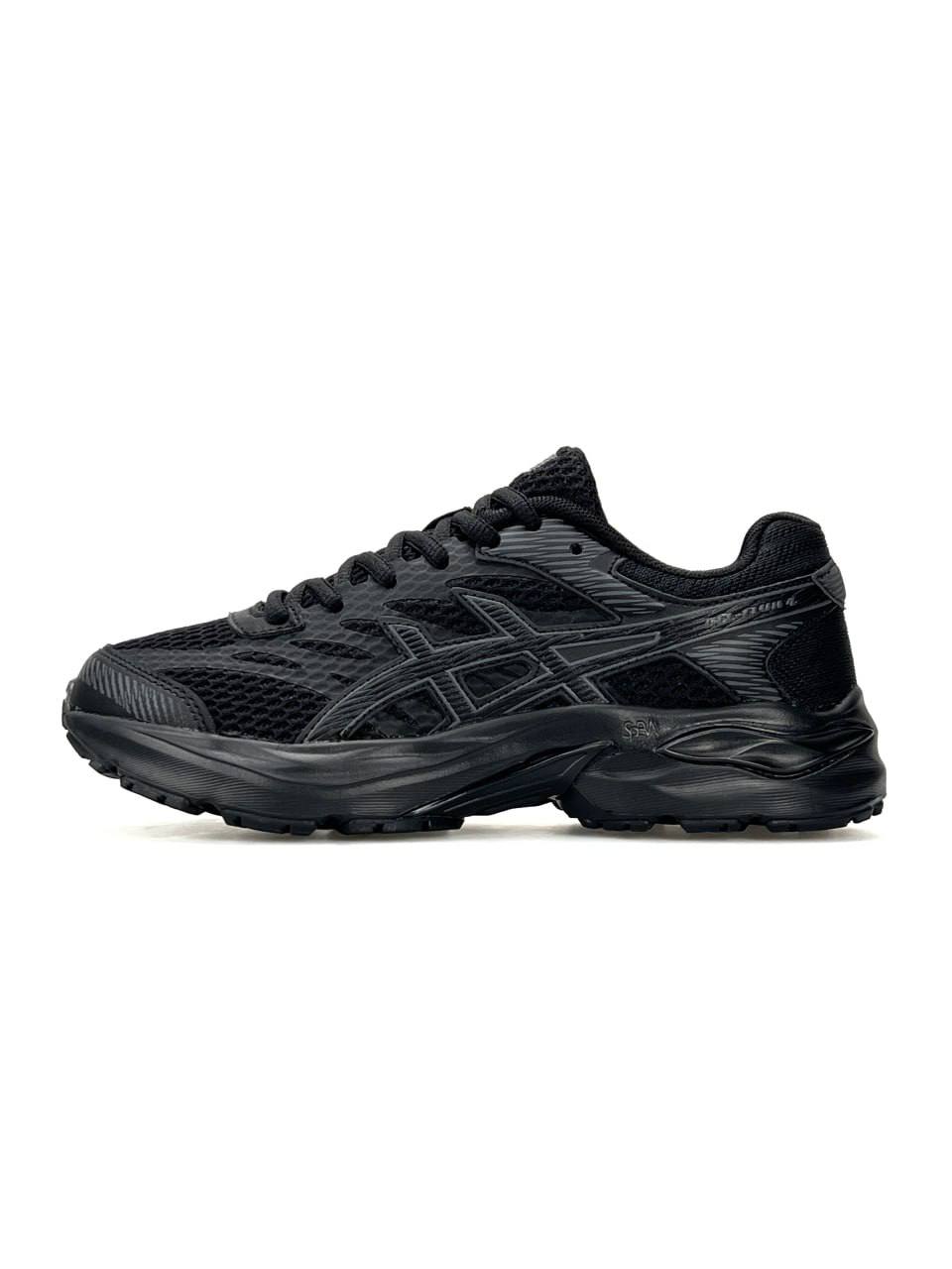 Кроссовки Asics Gel-Flux 4 черные из сетки демисезонные стильные и повседневные спортивные на шнуровке