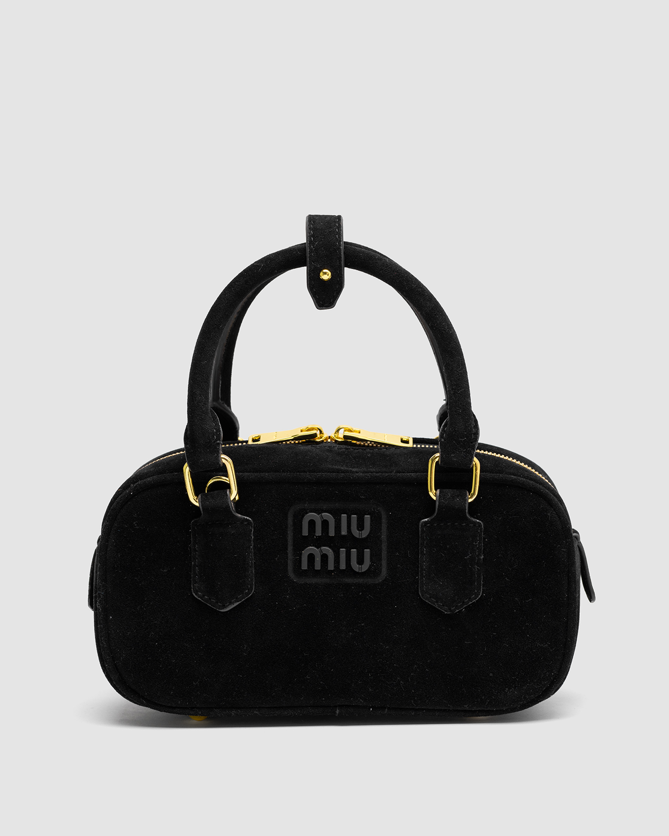 Miu Miu Arcadie Suede Bag Black