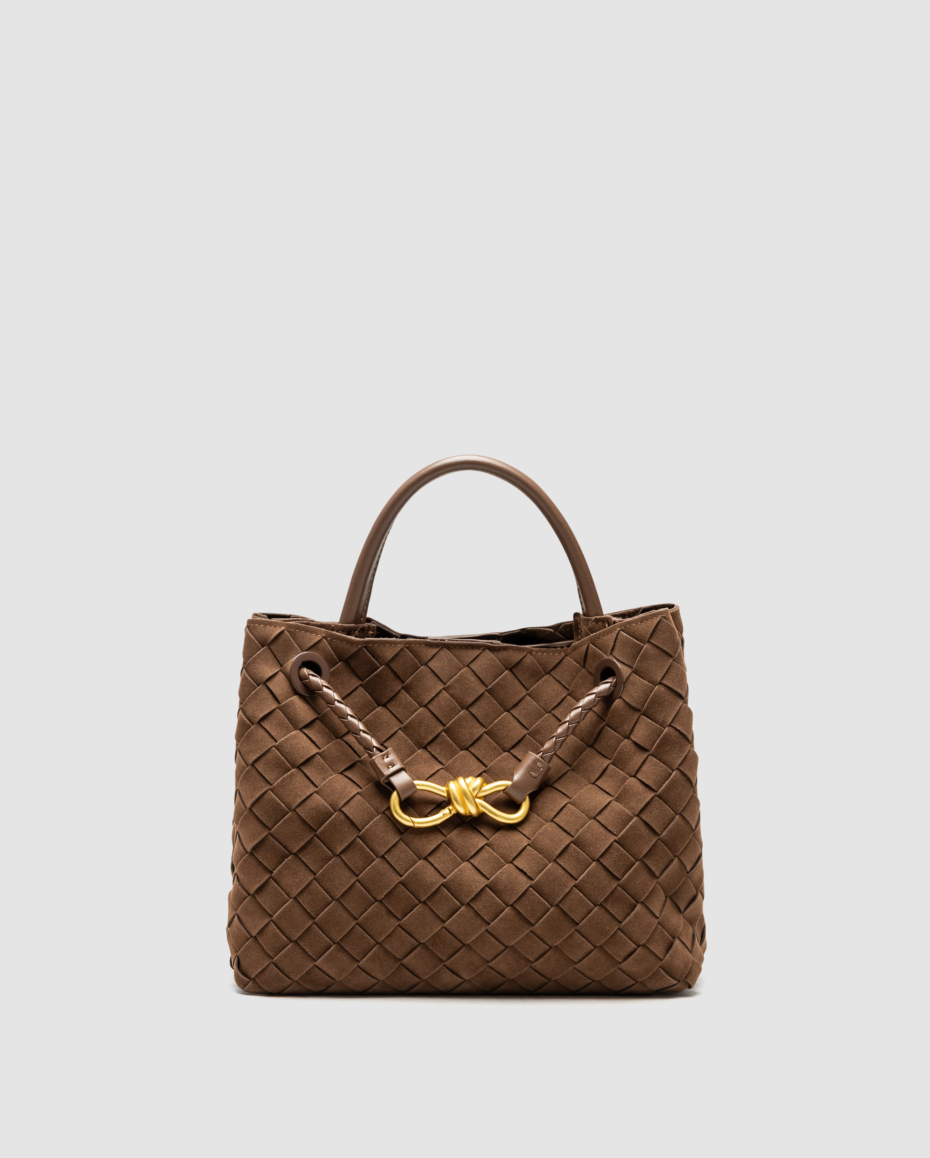 Bottega Veneta Small Andiamo Suede Amber