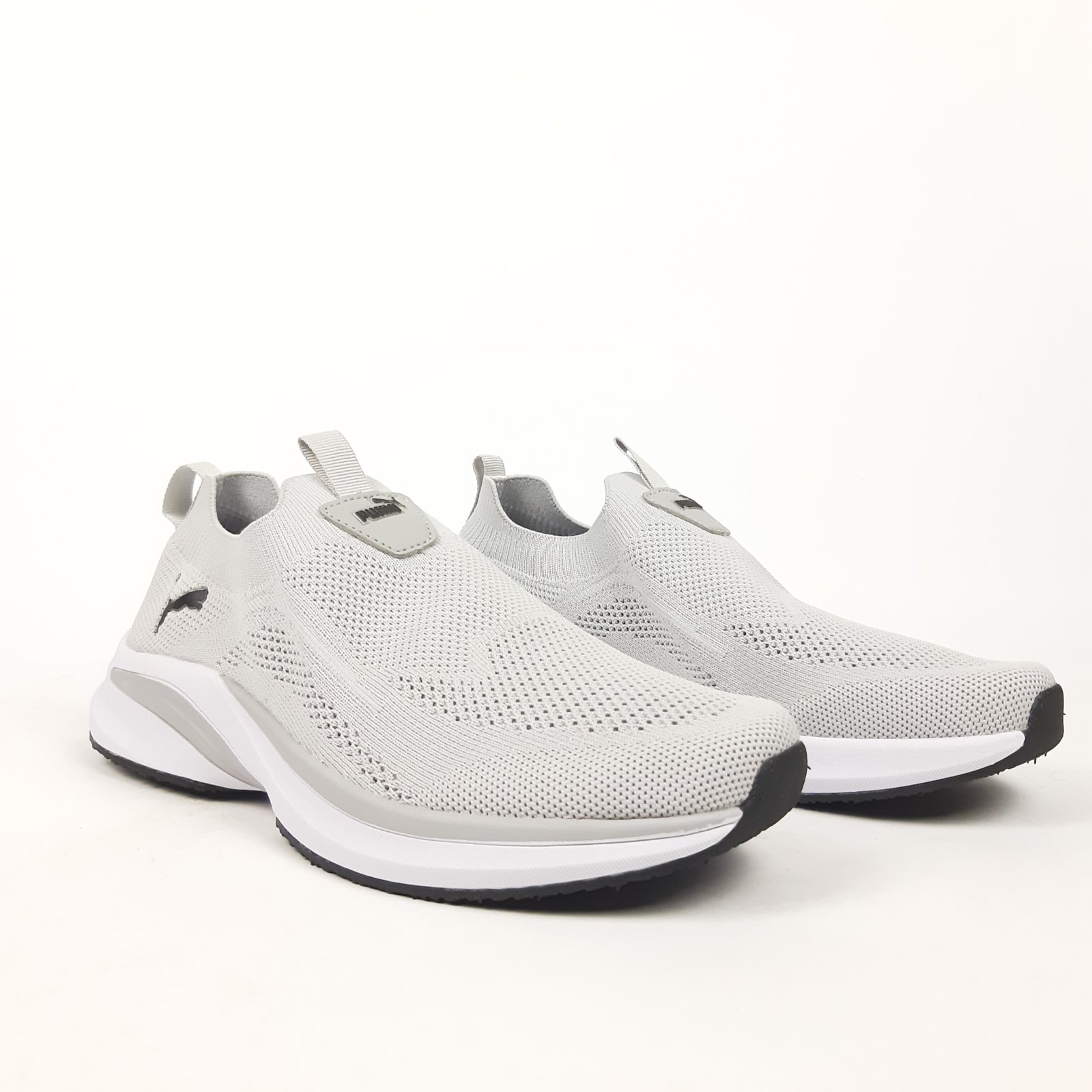 Puma SOFTRIDE тапкі мокасіни сліпони светло серые для активного отдыха шлепки сланцы